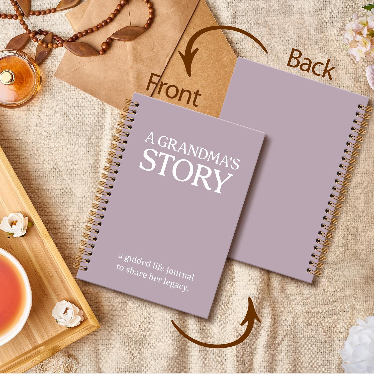 Grandma Gifts Notebook Journal, A Grandma’s Story Journal, Mothers Day Birthday Notebooks Gifts for Grandmas Grandmothers, Best Grandmother Gift from Grandkids Grandchildren, 6x8.2In image 5