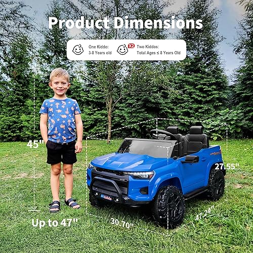 Miniatura 6 de Juguete de paseo de 24V 10Ah para niños grandes, 4WD 2 plazas SUV eléctrico para niños con control remoto, motores de 4x200W - Azul