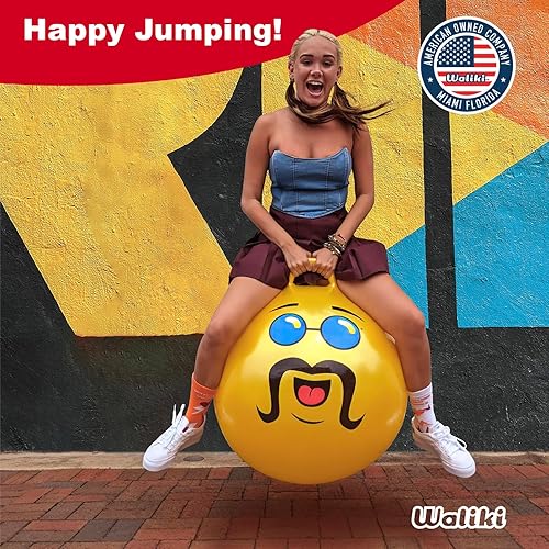 Miniatura 4 de Pelota Waliki Toys para rebote tamaño adultos (pelota Hippity Hop para saltar con mango, bomba amarilla Incluida), como un jefe