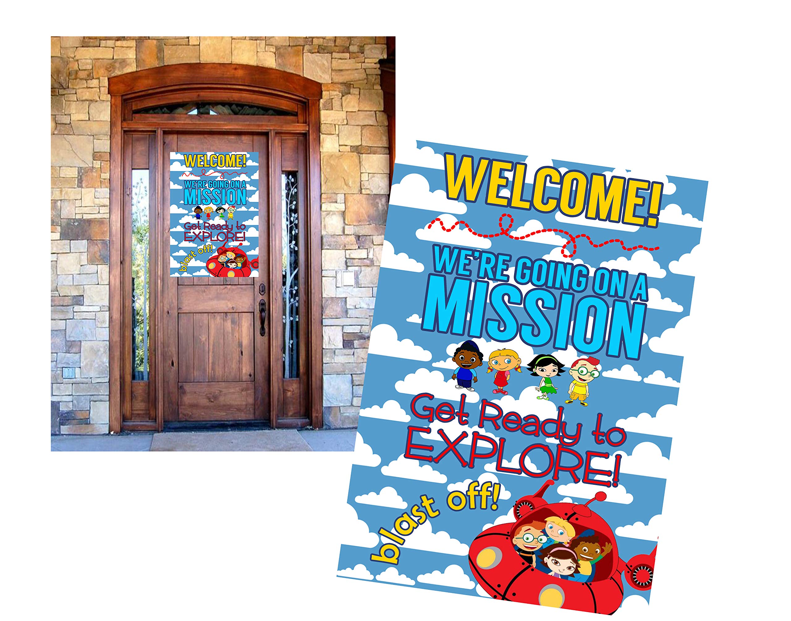 Silly Goose Gifts Themed Little Einstein Party Supply Pack Birthday Welcome Poster Banner Decor