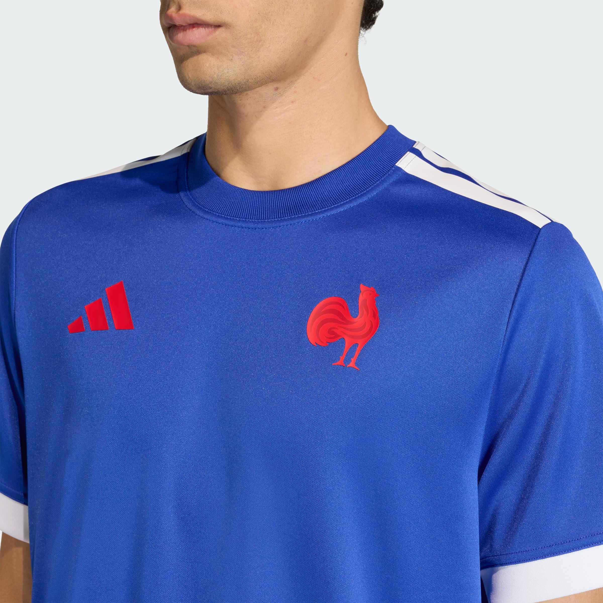 adidas Men T-Shirt Francia Rugby Home Supporter Replica