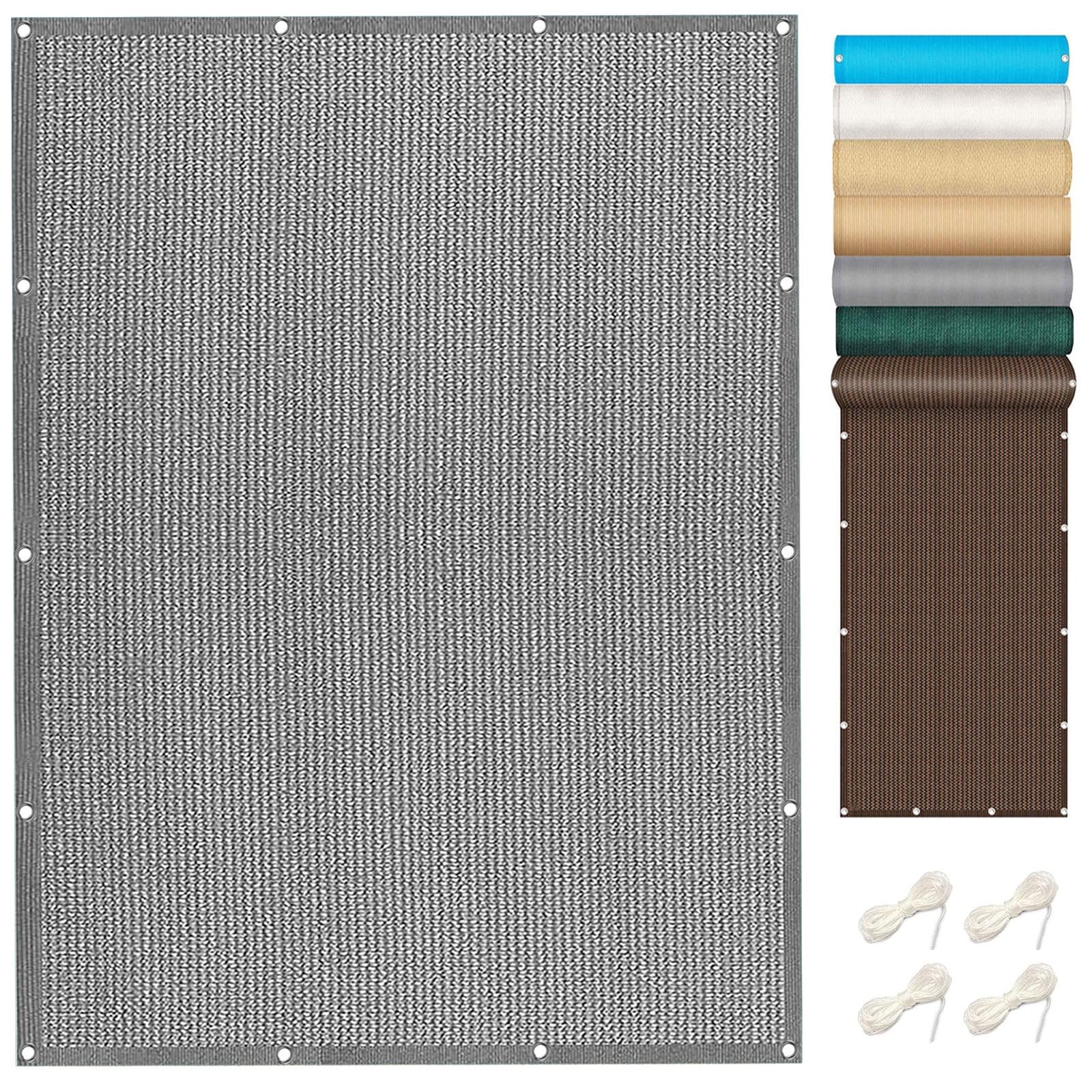 Brise vue balcon anti-UV avec attaches pare-vue gris