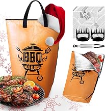 21" BBQ Blanket for Resting Meat Set – Smoker Meat Resting Blanket, Reusable Grilling Meat Insulated Resting Bag with Wide Mouth for Large Brisket, Beef, Pork Shoulders & Turkeys – BBQ Blanket