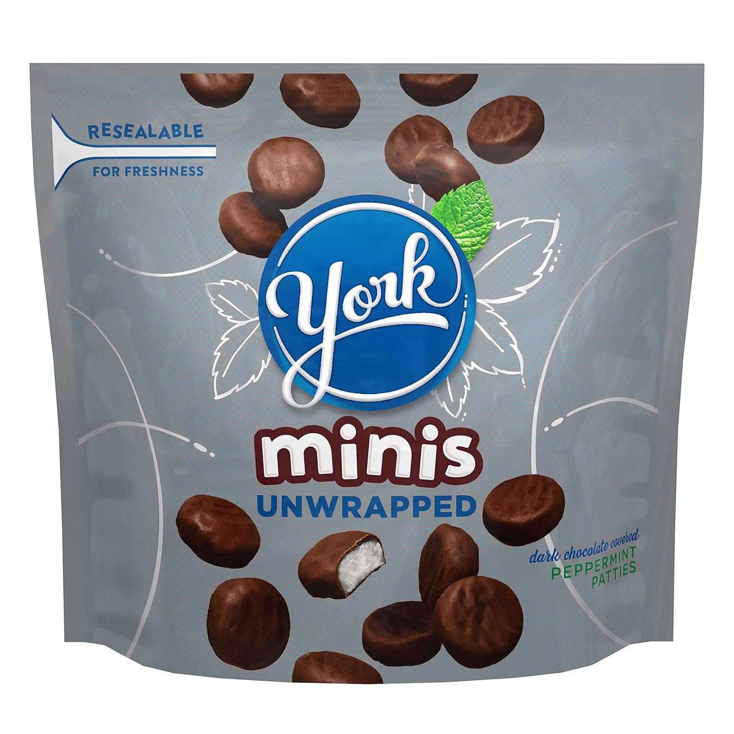 YORK Dark Chocolate Candy Peppermint Patties, 7.6 oz Pouch (Pack of 8)
