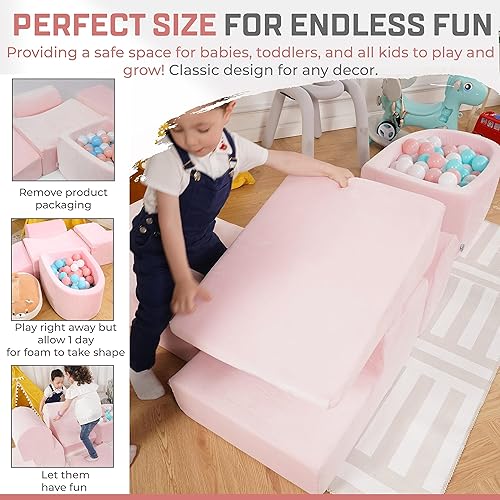 Miniatura 5 de Soft Play - Juego de actividades de escalada y gateo  Bloques de escalada de espuma para niños pequeños de 1 a 3 años  Juego suave de terciopelo de