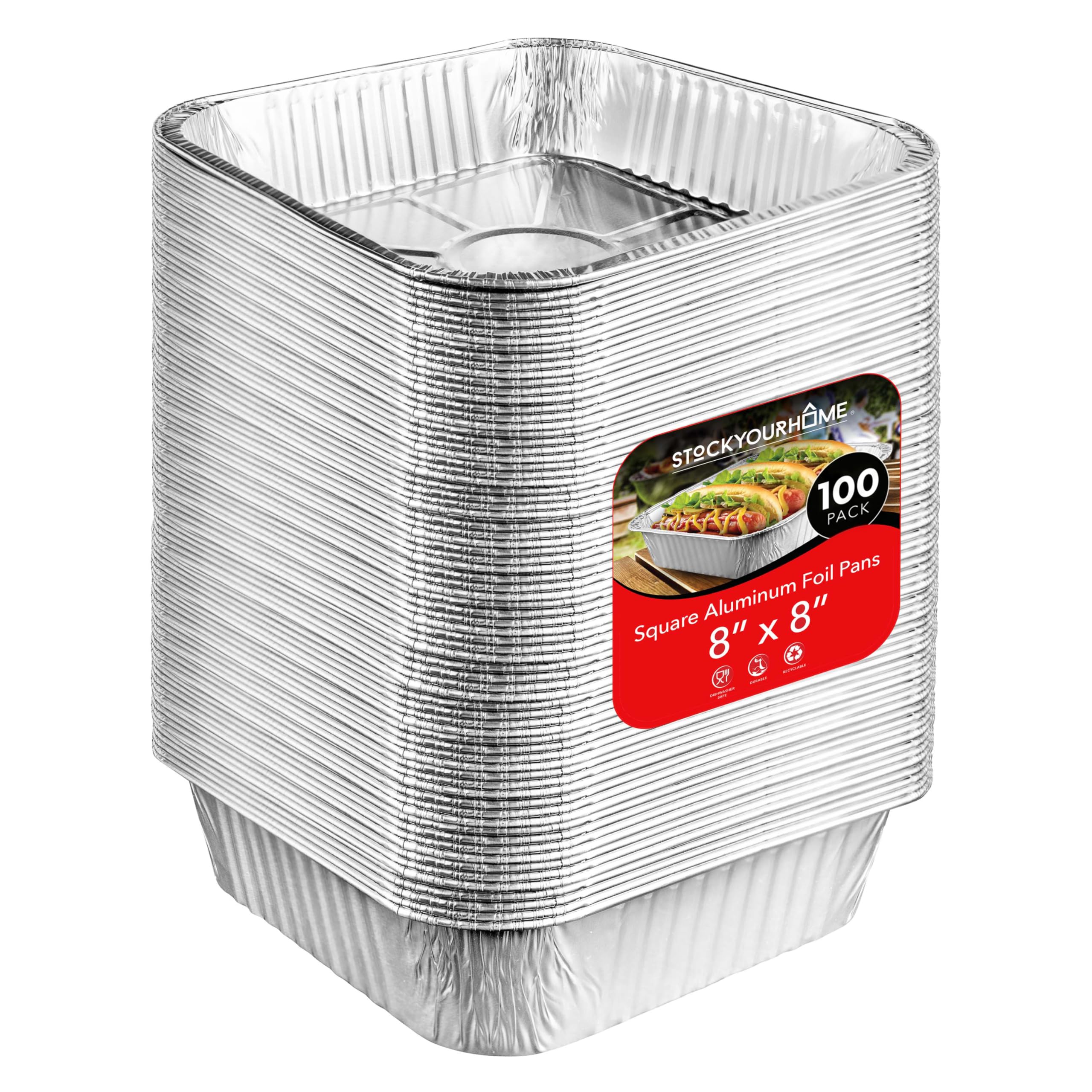 Stock Your Home 100 Pack / Silver / 100 Disposable Cookware