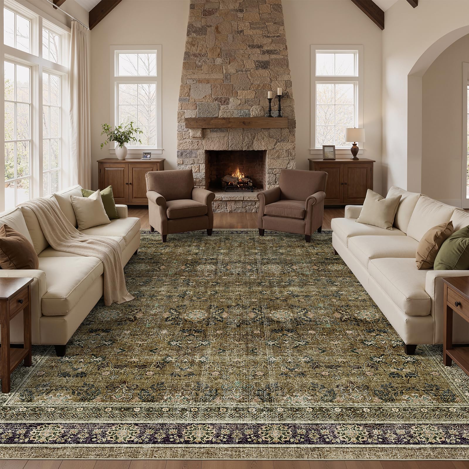 WITSHOCK Vintage Washable Rug