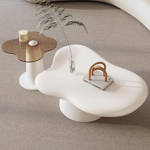 Miniatura 9 de Juego de 2 mesas auxiliares anidadas, mesa auxiliar redonda con mesa auxiliar de cristal ajustable, mesa de sofá para sala de estar, dormitorio,