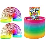 JA-RU Big Magic Rainbow Color Spring Pack (2 Units) Original Plastic Spring Fidget Toy | Kids CoilToy for Girls & Boys | Colorful Neon Color Sensory Vintage Toys 1702-2A