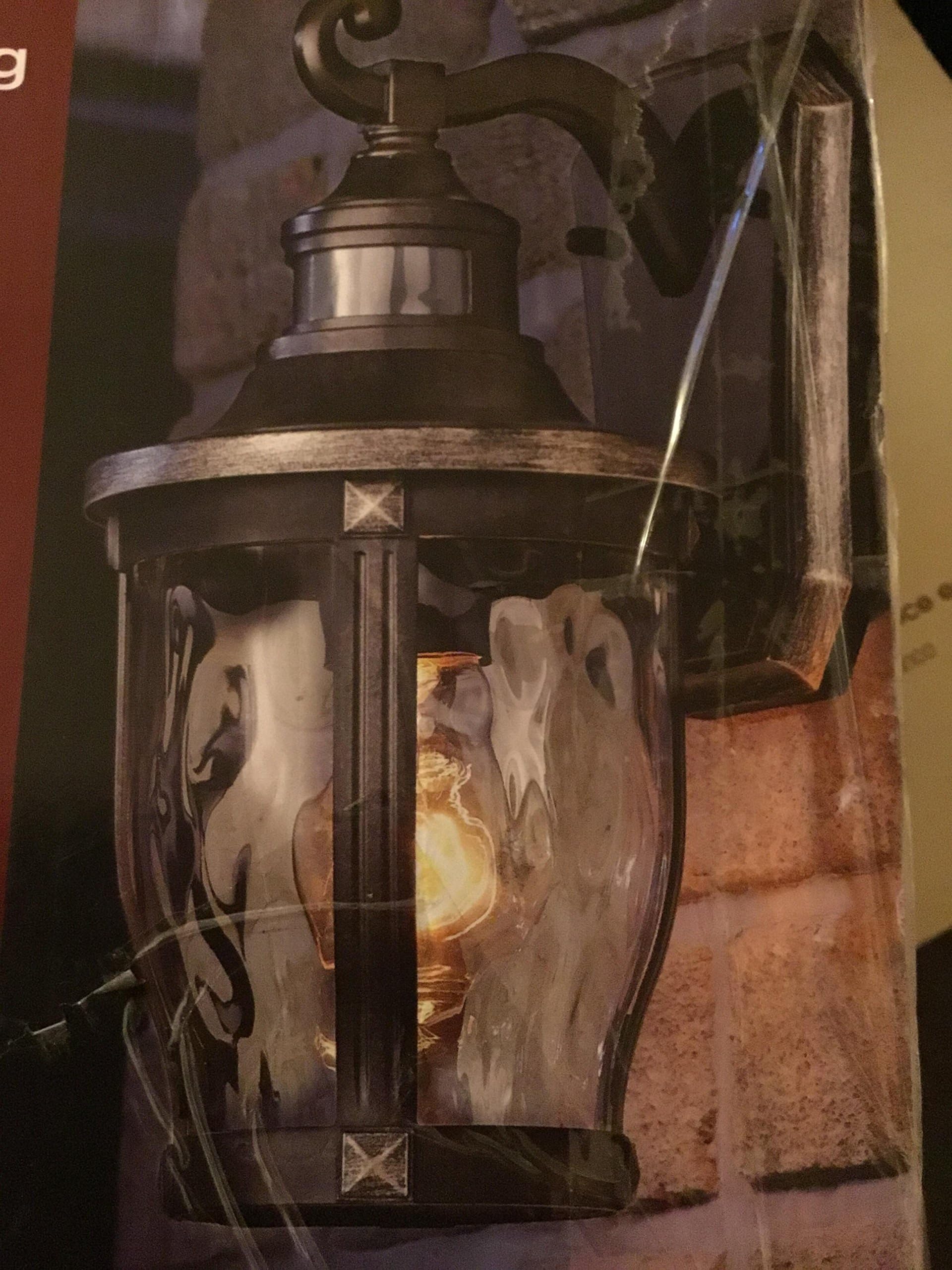 Avenue Lighting McCarthy 1-Light Bronze with Gold Highlights Outdoor Motion Sensor Wall Lantern