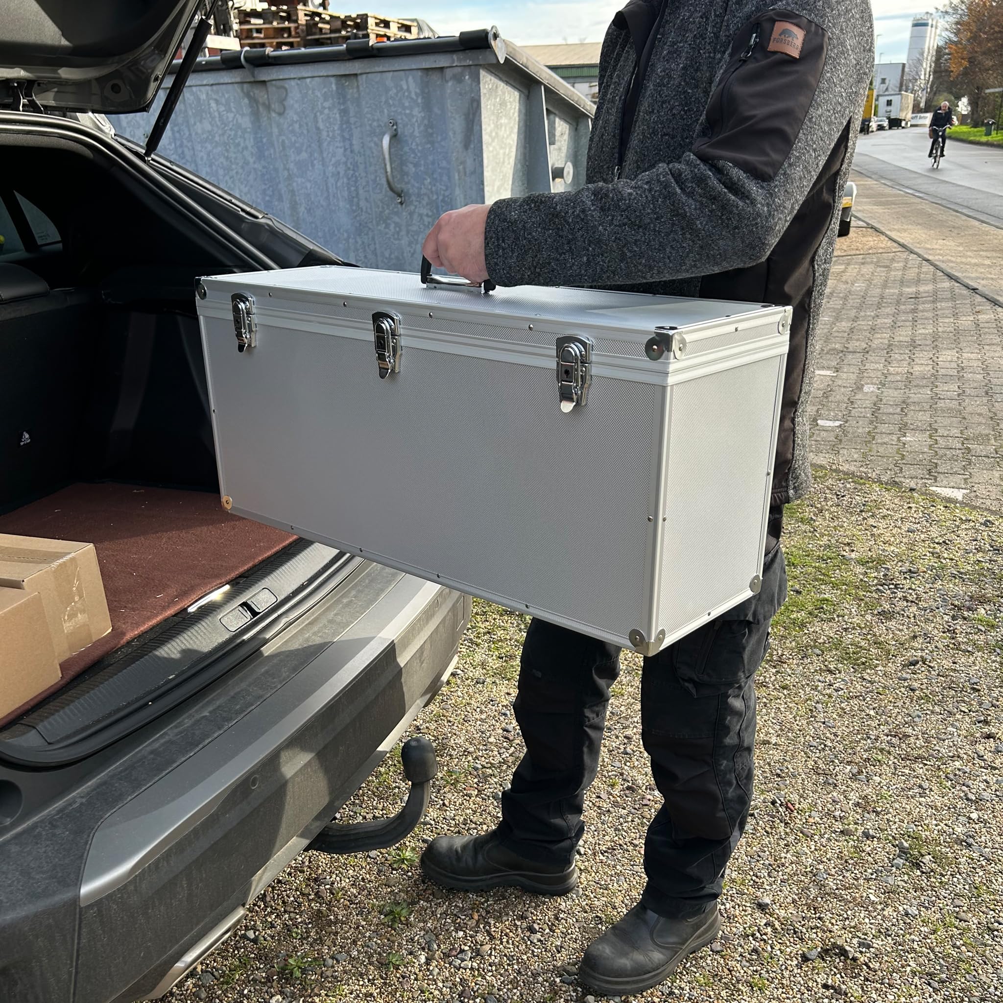 ECI Maleta (LBH) 80 x 25 x 35 cm plata tapa extraíble maletín de música caja de instrumentos de medición de pesca maletín de transporte