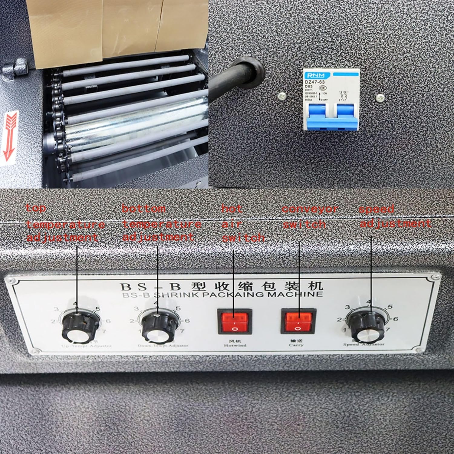 Shrink Wrap Machine Chain Type Heat Shrink Packaging Machine Electric Tunnel Packaging Equipment for POF PVC (12X6inch Max Shrink Size) 220V