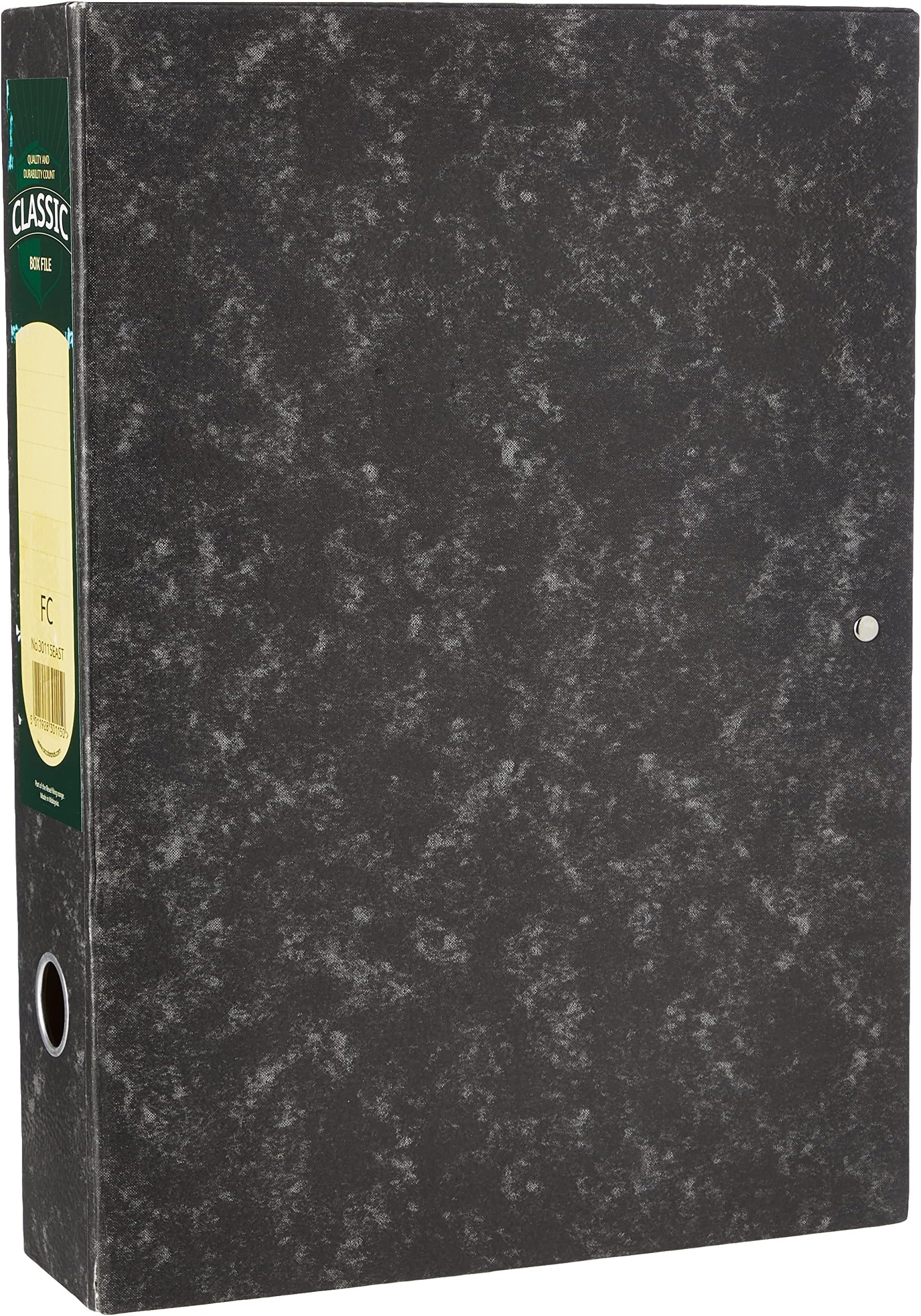 Rexel Classic Foolscap Lock Spring Box File - Black/Green