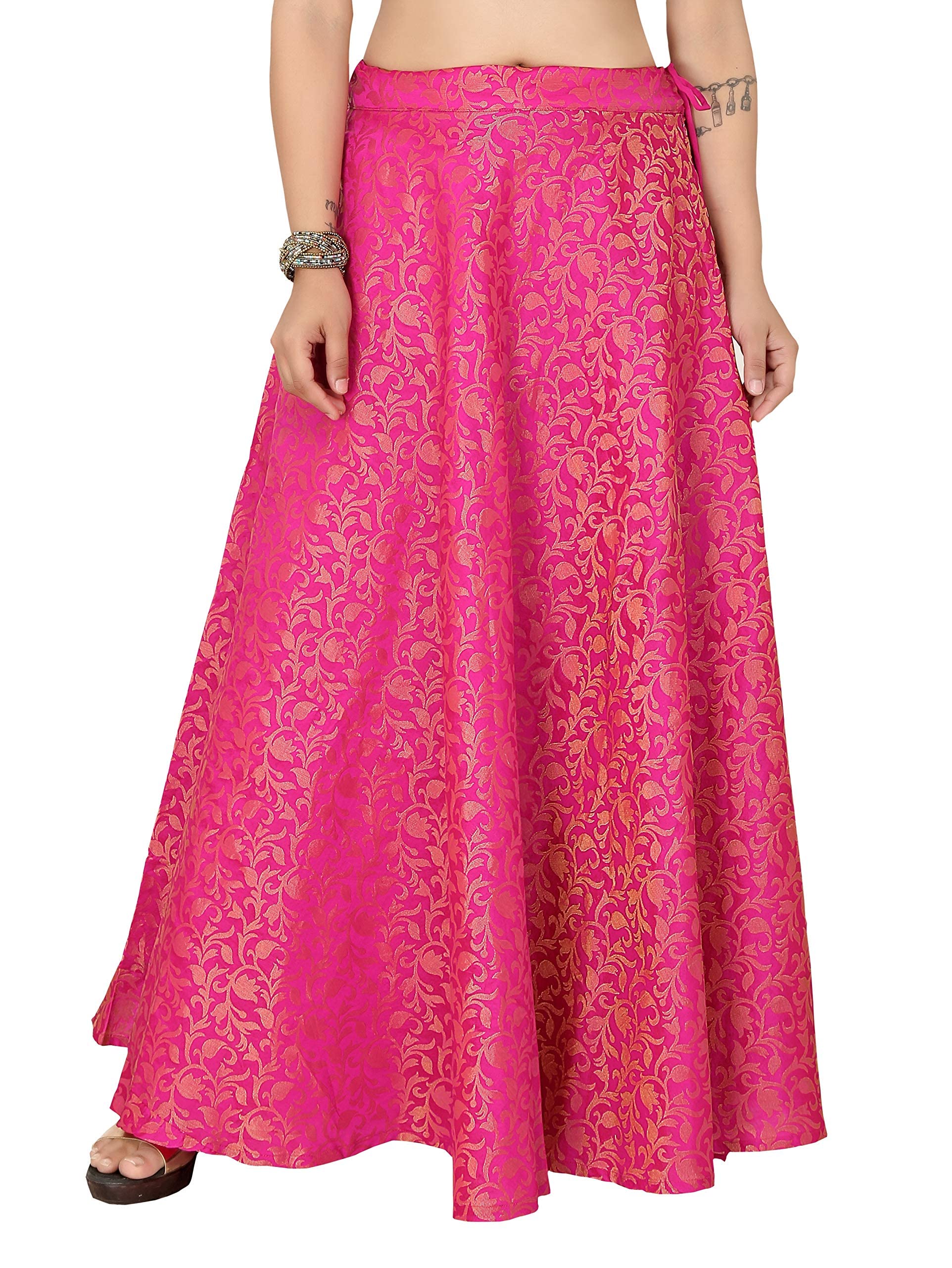 Women's Readymade Banarasi Brocade Maxi Skirt Lahenga Ghaghra.
