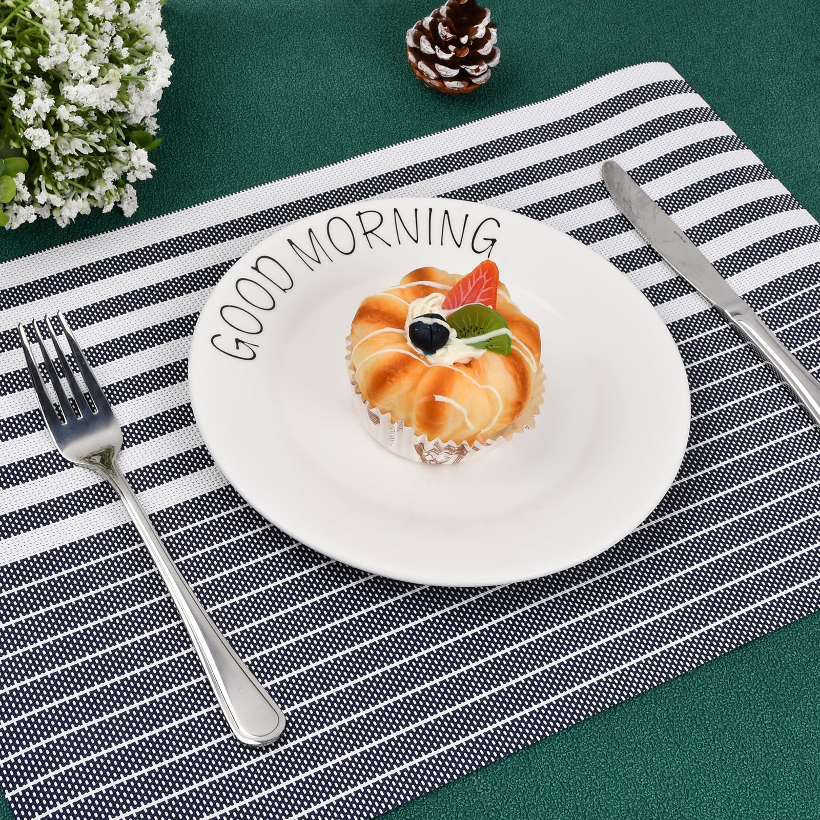 Tovagliette In PVC Lavabili Antiscivolo 6 Pezzi 45x30 Cm - Righe Marroni, Resistenti Al Calore E Antimacchia - 5