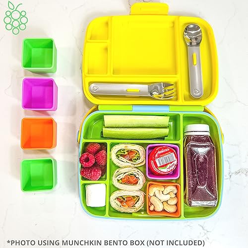 Miniatura 5 de Divisores rectangulares de silicona para lonchera, 6 unidades, divisores de cajas Bento de 4 x 2 x 1.5 pulgadas, accesorios para cajas Bento, tazas