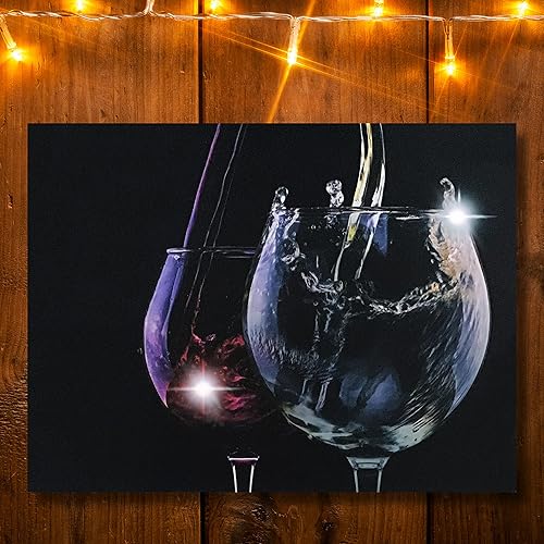 Miniatura 6 de Copas de lona de vino iluminadas con luces LED para decoración de pared del hogar