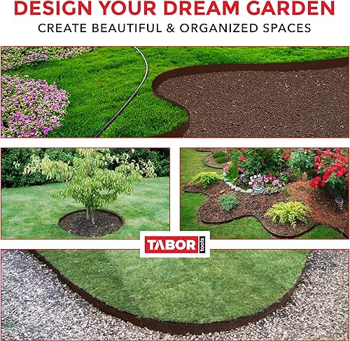 Miniatura 9 de TABOR TOOLS Tabla de terraza, bobina de borde de paisaje, barrera de hierba, tablero doblador, revestimiento de jardín, 125"  0.04" pulgadas de