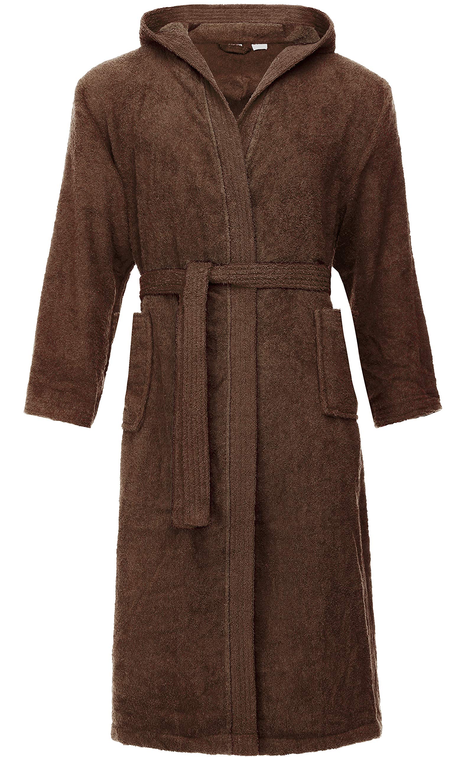 Ladeheid Men's Brown-20 (Grammage 400) 100% Cotton Terry Bathrobe La40-192 (Brown-20, S)