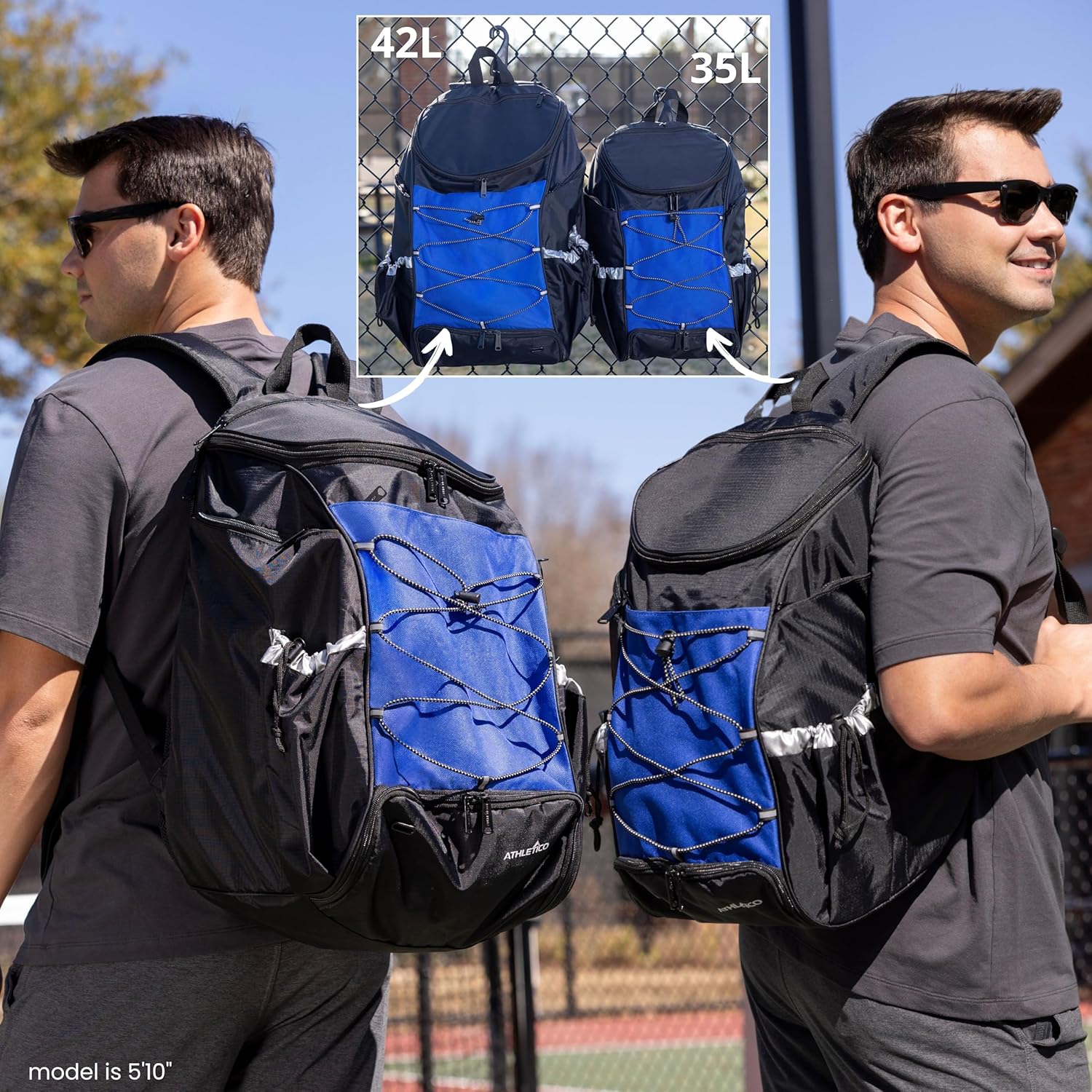 Athletico Pro 42L Pickler Pickleball Backpack (Blue)