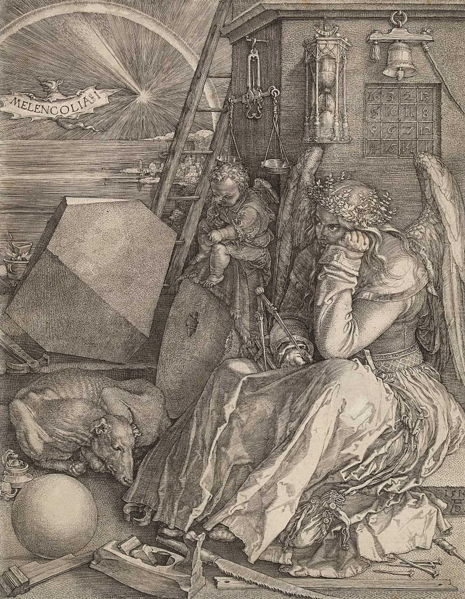 POSTERIIk Famous Modern Artwork Art Mural Melencolia I by Albrecht Dürer Oil Paintings Pictures for Home Decor 60x90cm