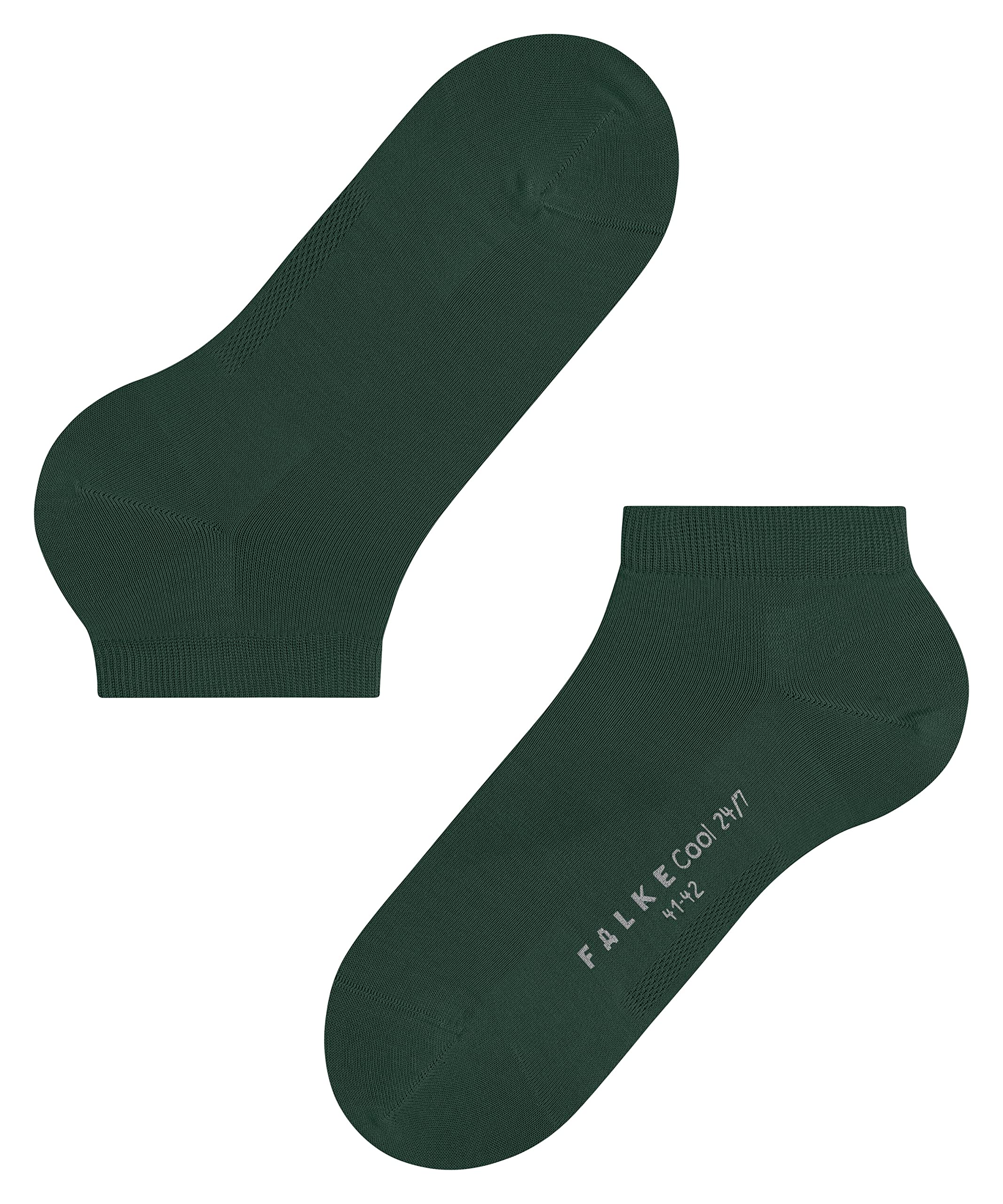 FALKE Mężczyźni Skarpety do trampek Cool 24/7 M Sn Bawełna krótkie jednokolorowe 1 Para, Zielony Hunter Green 7441, 41-42