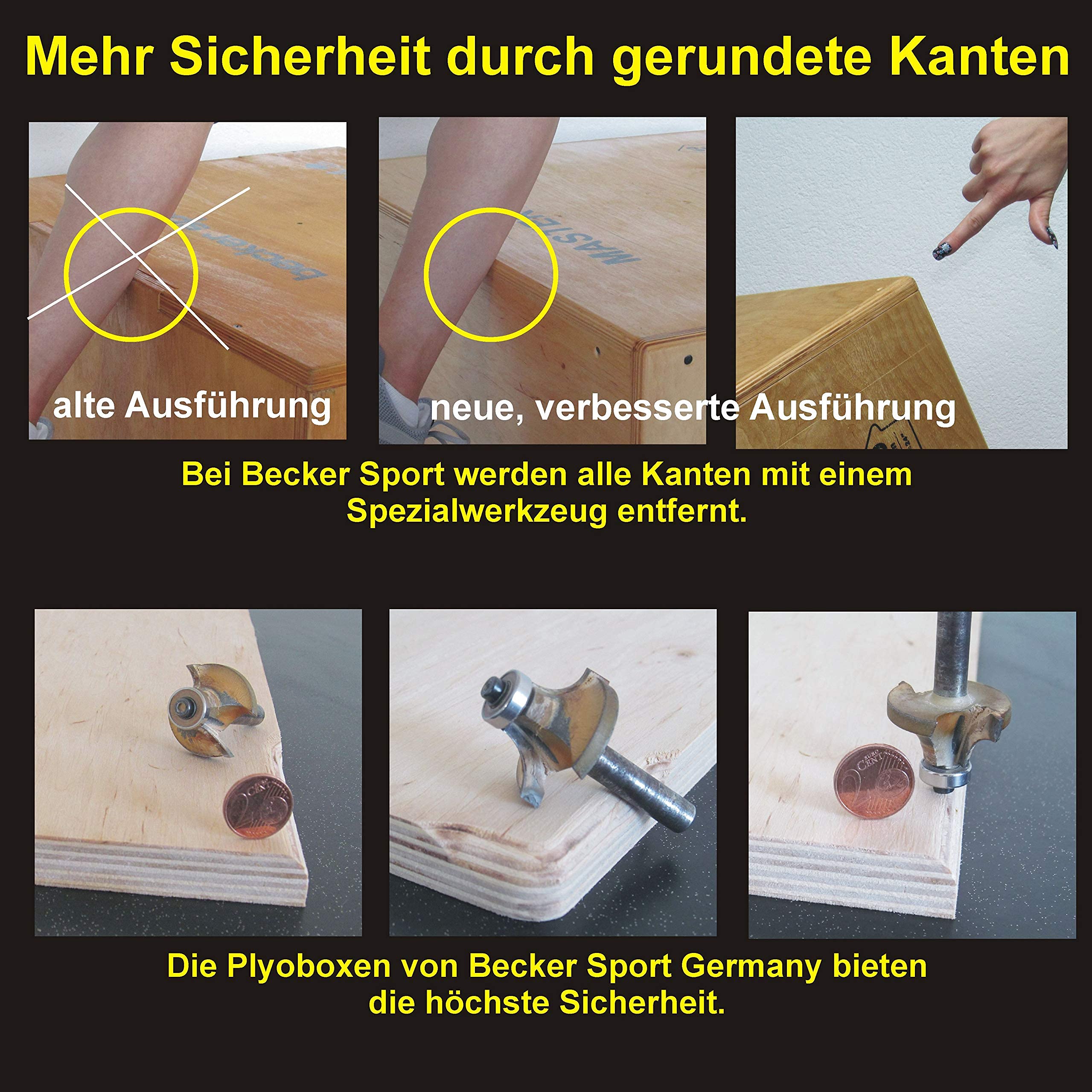 BeckerTechnik Master Box Anti-Slip M 40x50x60 cm, vollständig aufgebaut und verleimt, gerundete Kanten, rutschfeste Flächen und Gumminoppen auf je 3 Seiten, bis 350 kg belastbar