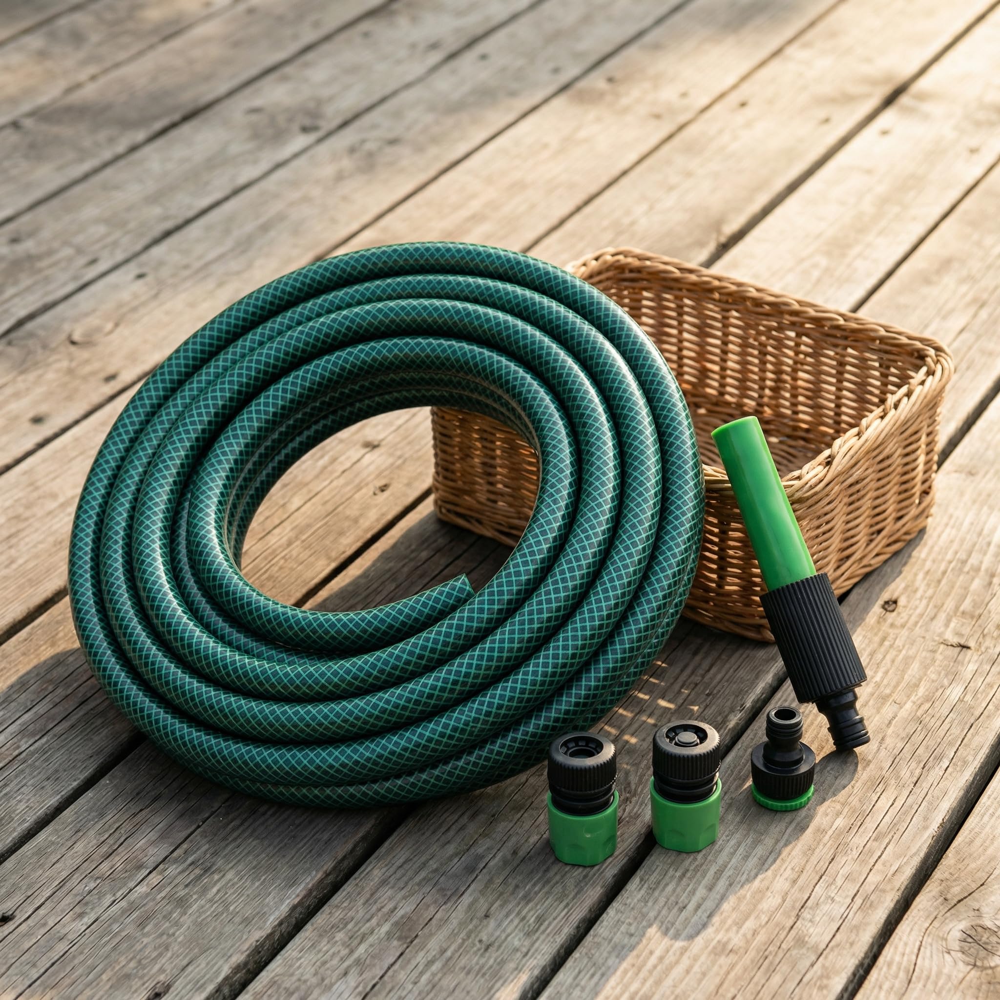 Darnassus Manguera Corta De PVC Para Jardín Con Conector Rápido De Plástico | 30M Sin Fugas Y Sin Torceduras, Manguera De Entrada De 12 mm De Diámetro Interior Para Lavadoras, Autocaravanas Y Caravanas