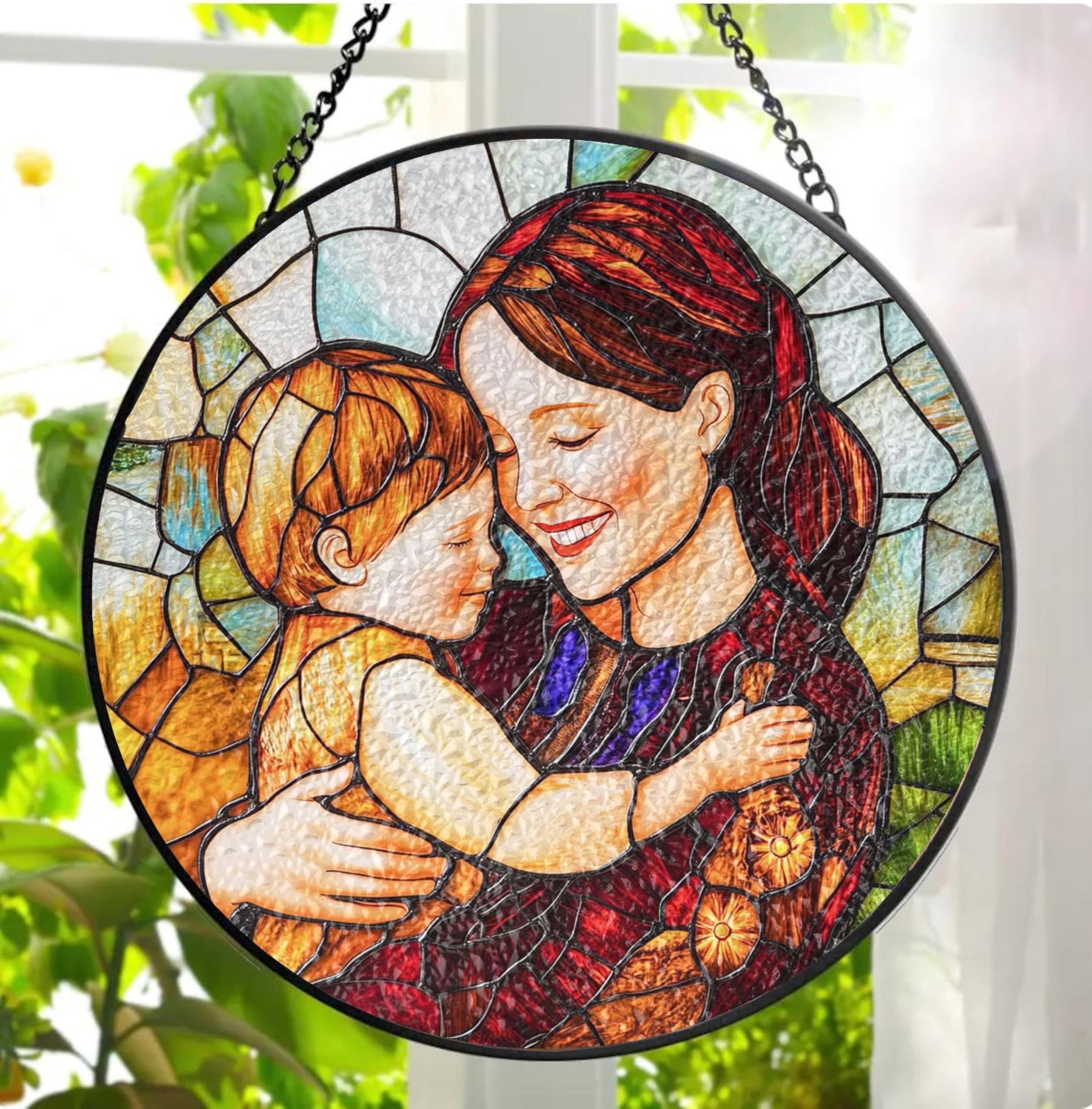 Amazon.com: LOVELYPOD Custom Mom Faux Stained Glass Sun Catcher