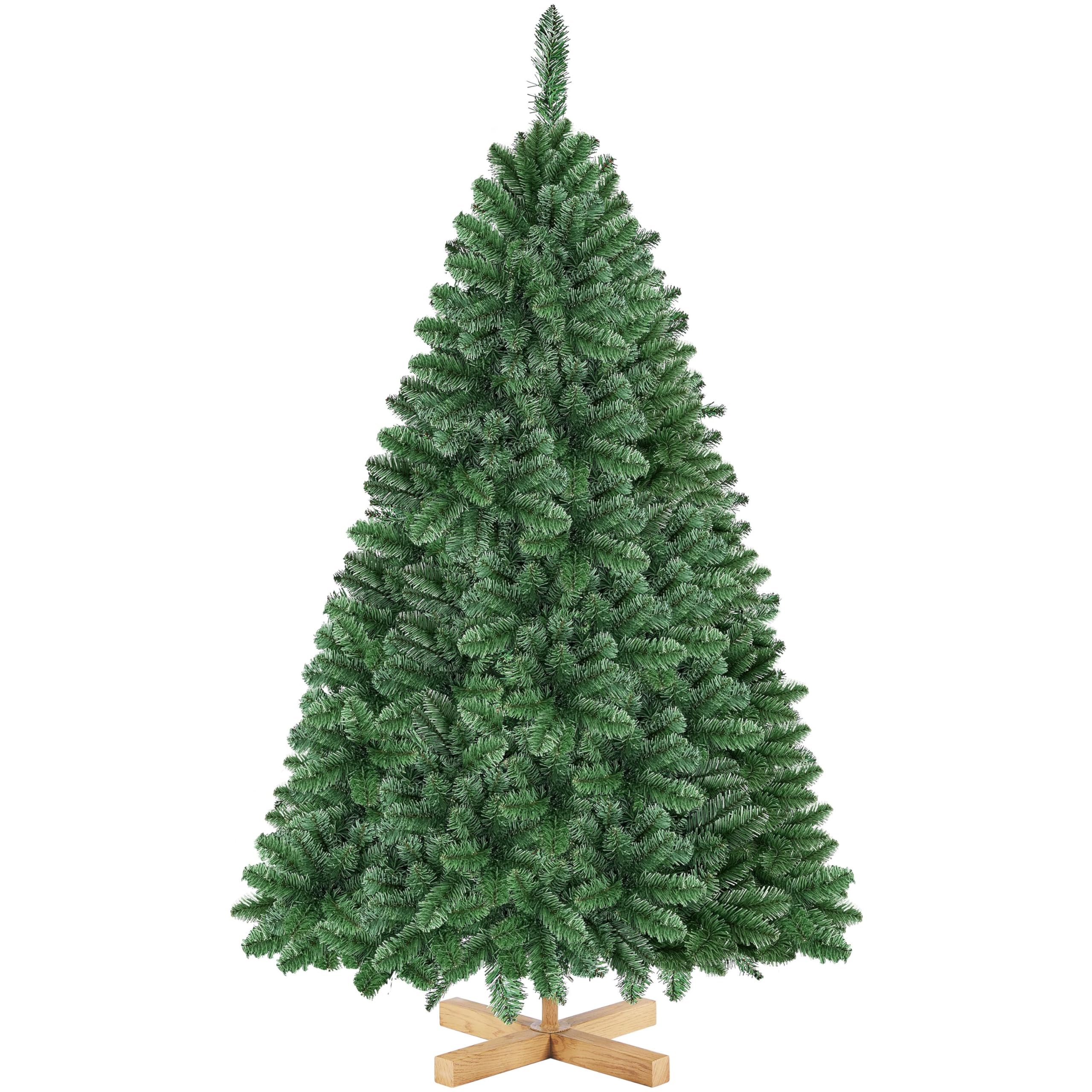 Yaheetech Sapin de Noël Artificiel 152 cm avec 437 Branches, Résistant au Feu, Support Métallique avec Veinures en Bois de Sapin Inclus, Décoration de Noël Fête