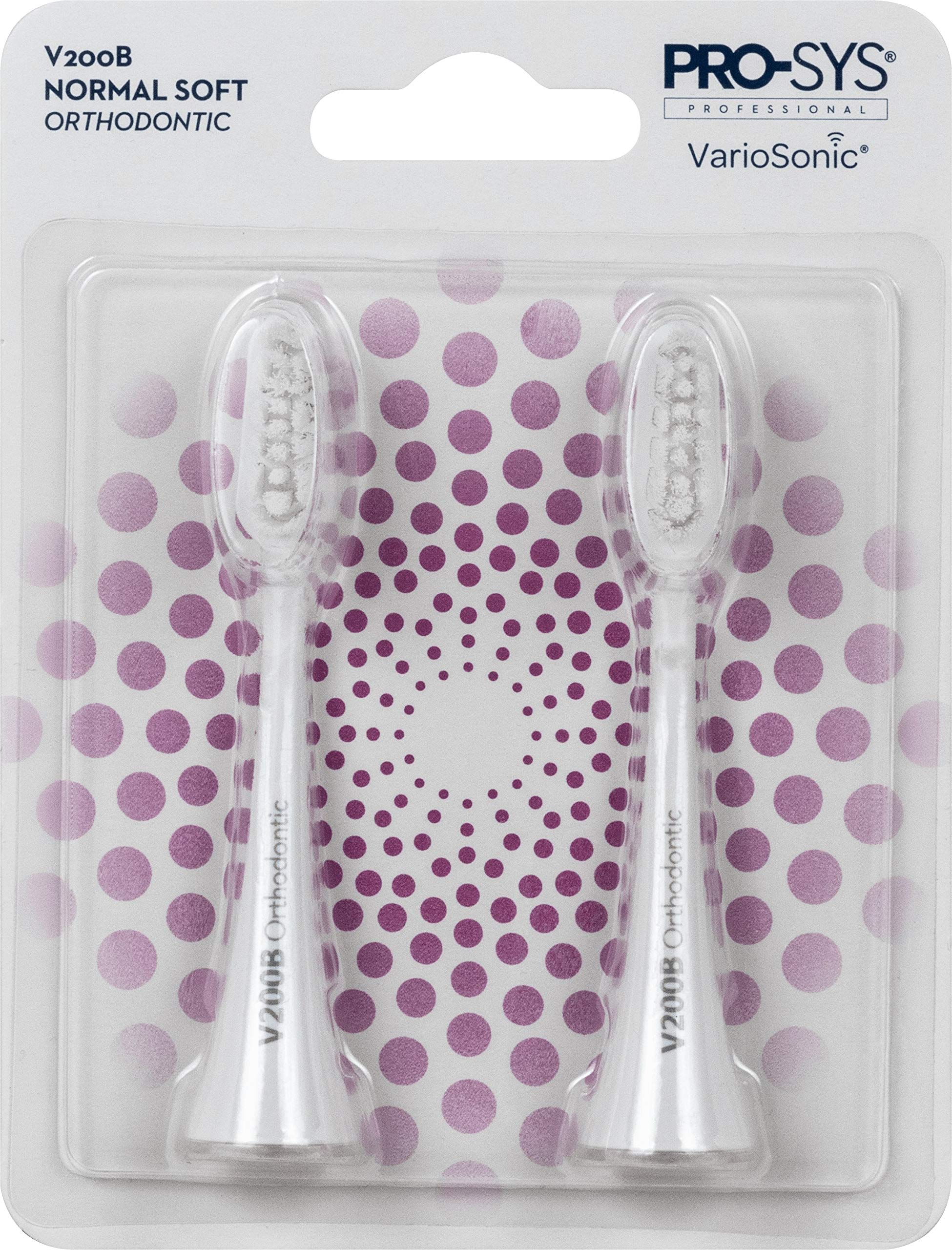 VarioSonic V200B Normal Soft Orthodontic Replacement Heads, Pack of 2. Also fits Burst Brush!