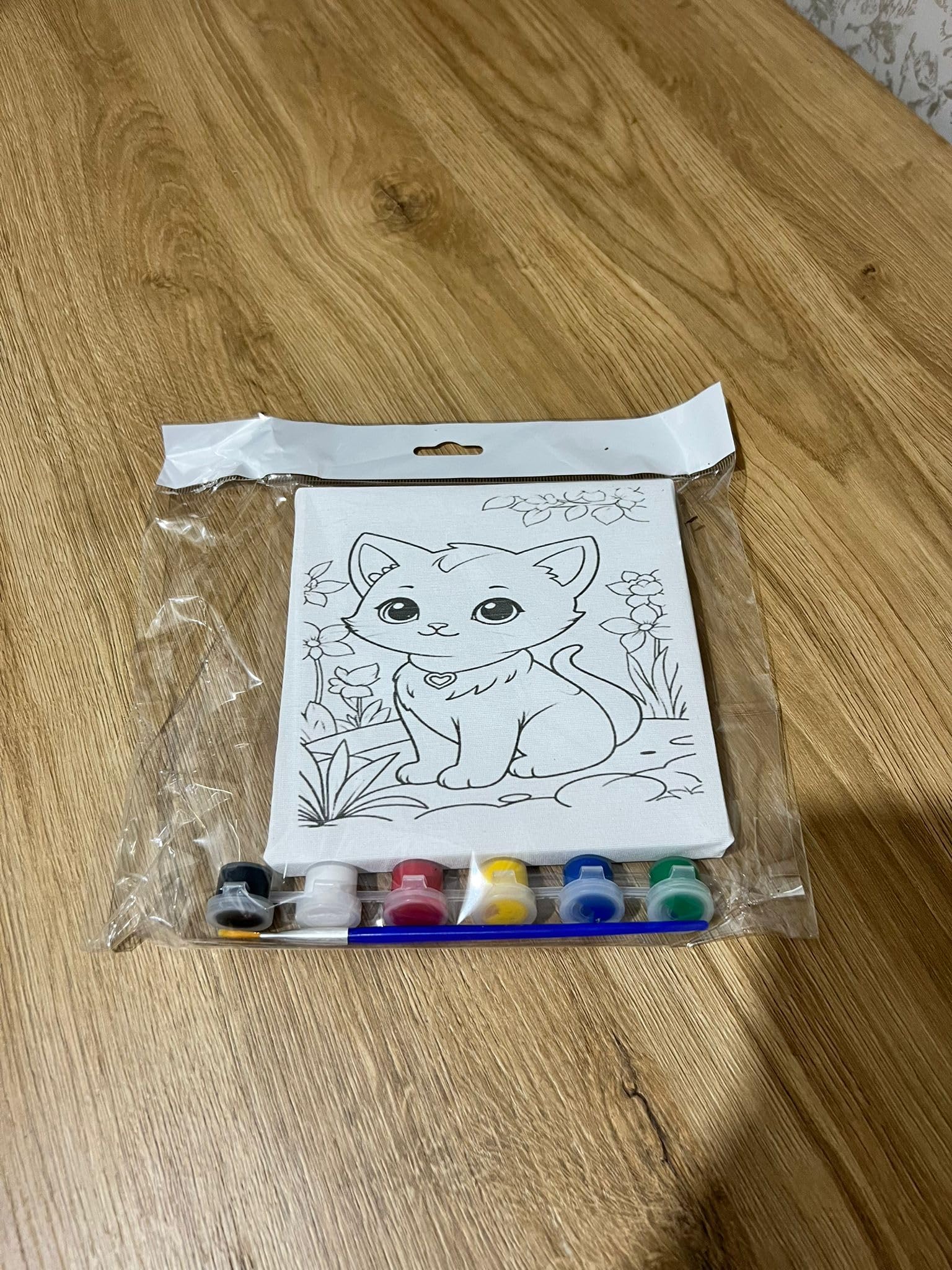 15x15 cm Çocuk Tuval Seti 6’lı | Boya ve Fırça Dahil