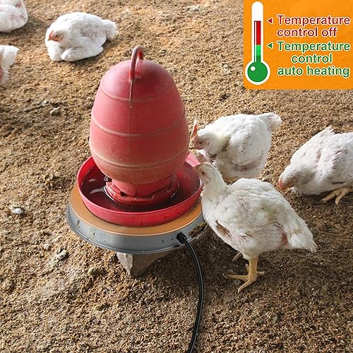 Miniatura 6 de Calentador de agua de pollo para aves de corral base de calentador de agua de pollo para invierno, para agua de aves de corral de plásticometal de
