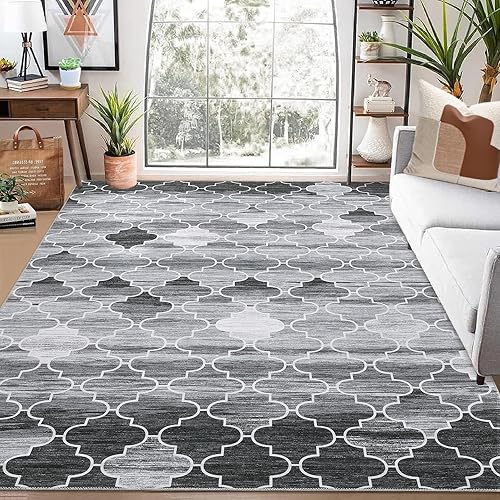 Miniatura 2 de Zacoo Alfombras lavables de 9 x 12 pies, para sala de estar, alfombra marroquí para dormitorio, alfombra vintage, antideslizante, alfombra grande,