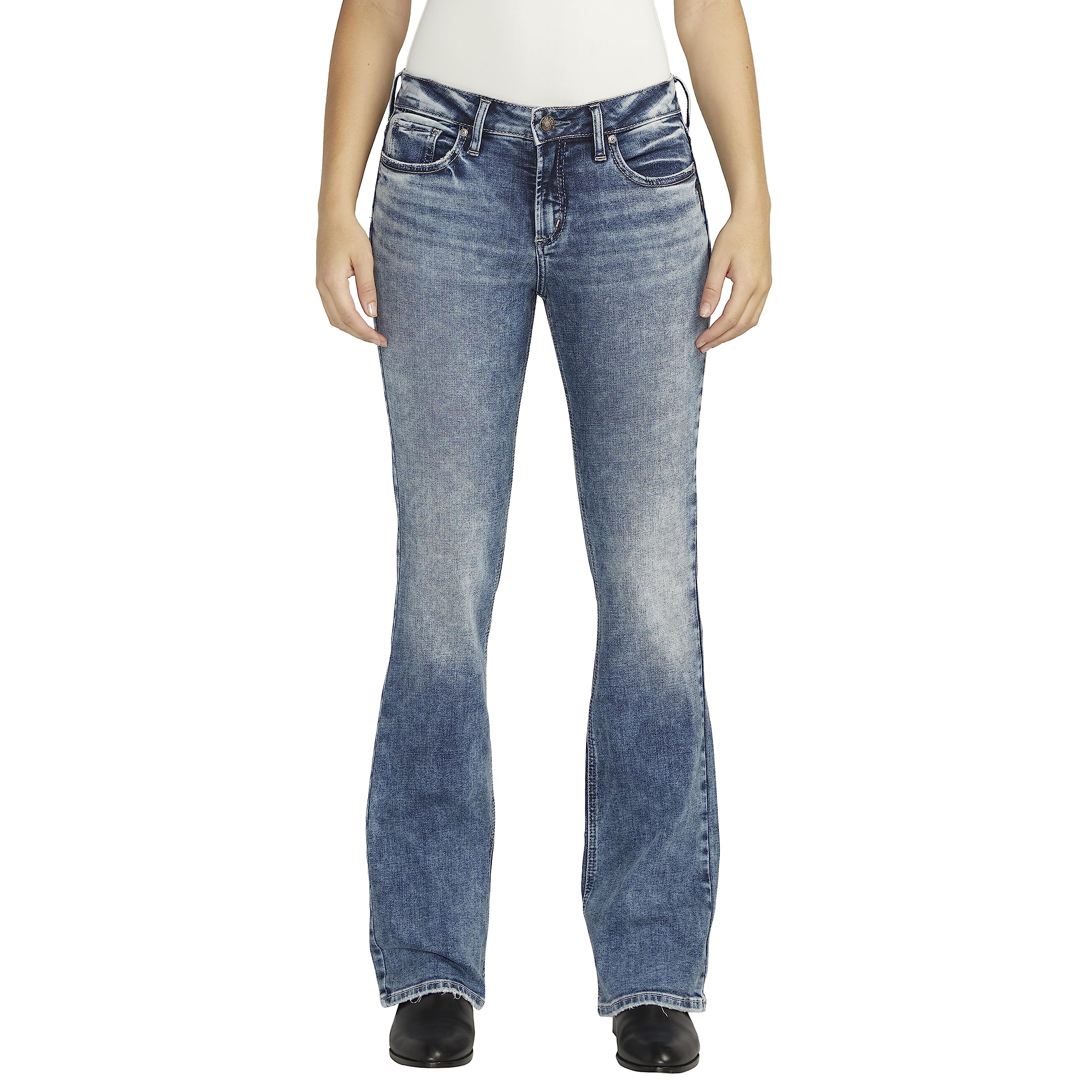 Silver Jeans Co. Women's Suki Mid Rise Curvy Fit Bootcut Jeans