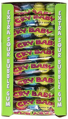 Cry Baby Extra Sour Original Bubble Gum 4 Tubos paquete de 36 tubos