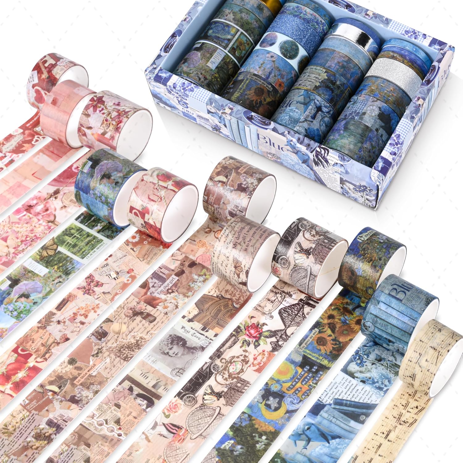 24 Rolls Flower Decorative Washi Tape Set(Retro Medieval Series) image 4