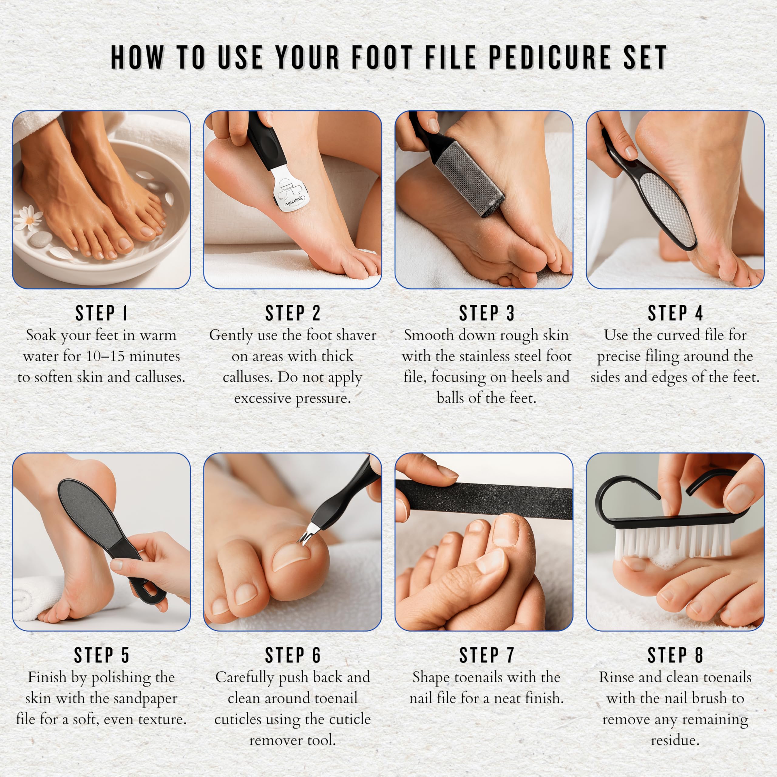 Professional Pedicure Sets for Feet 10 in 1 Stainless Steel Foot File Pedicure Set - Image 2