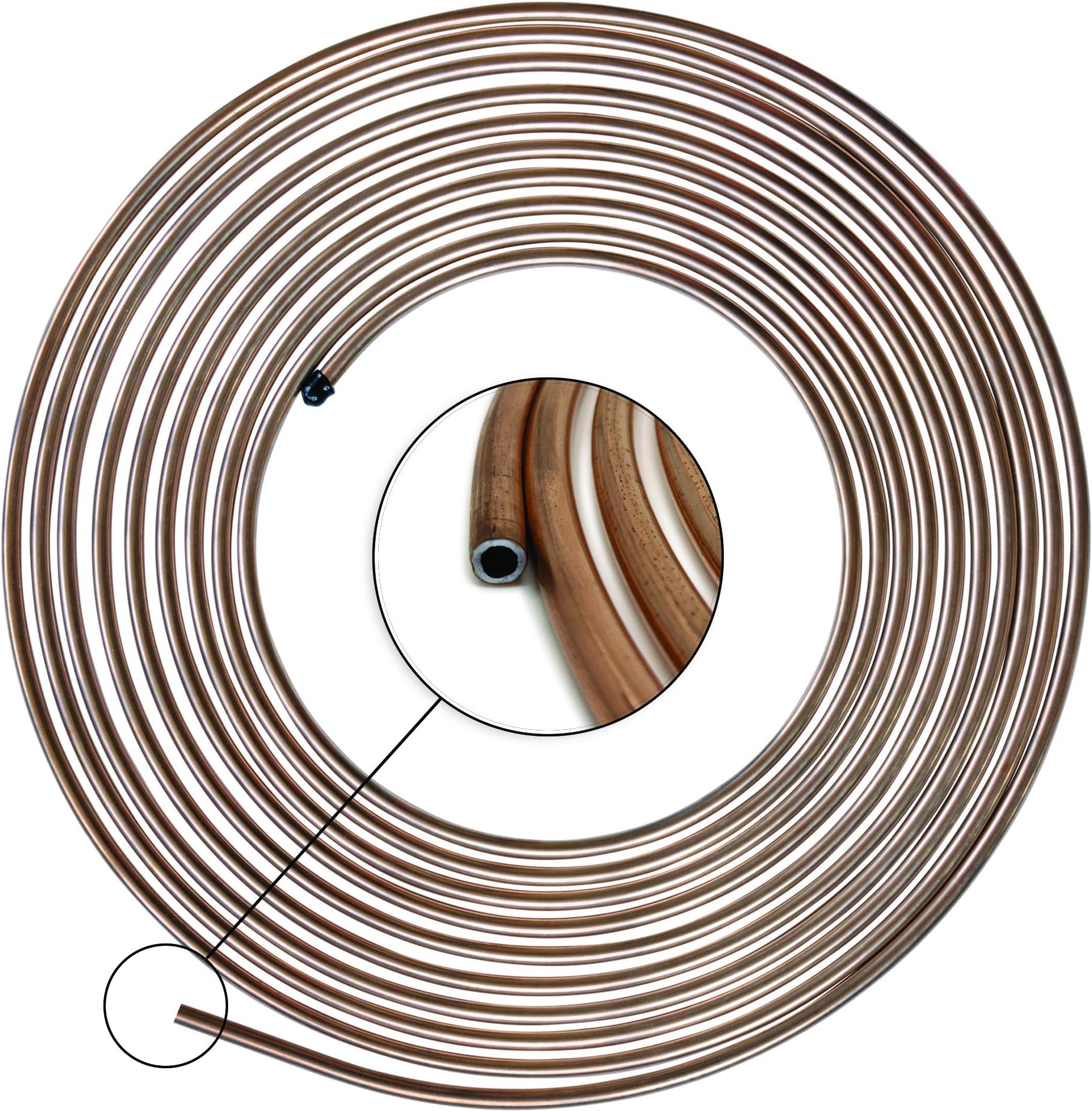 4LIFETIMELINES Copper Coated Steel Tubing Coil, 1/4 x 25