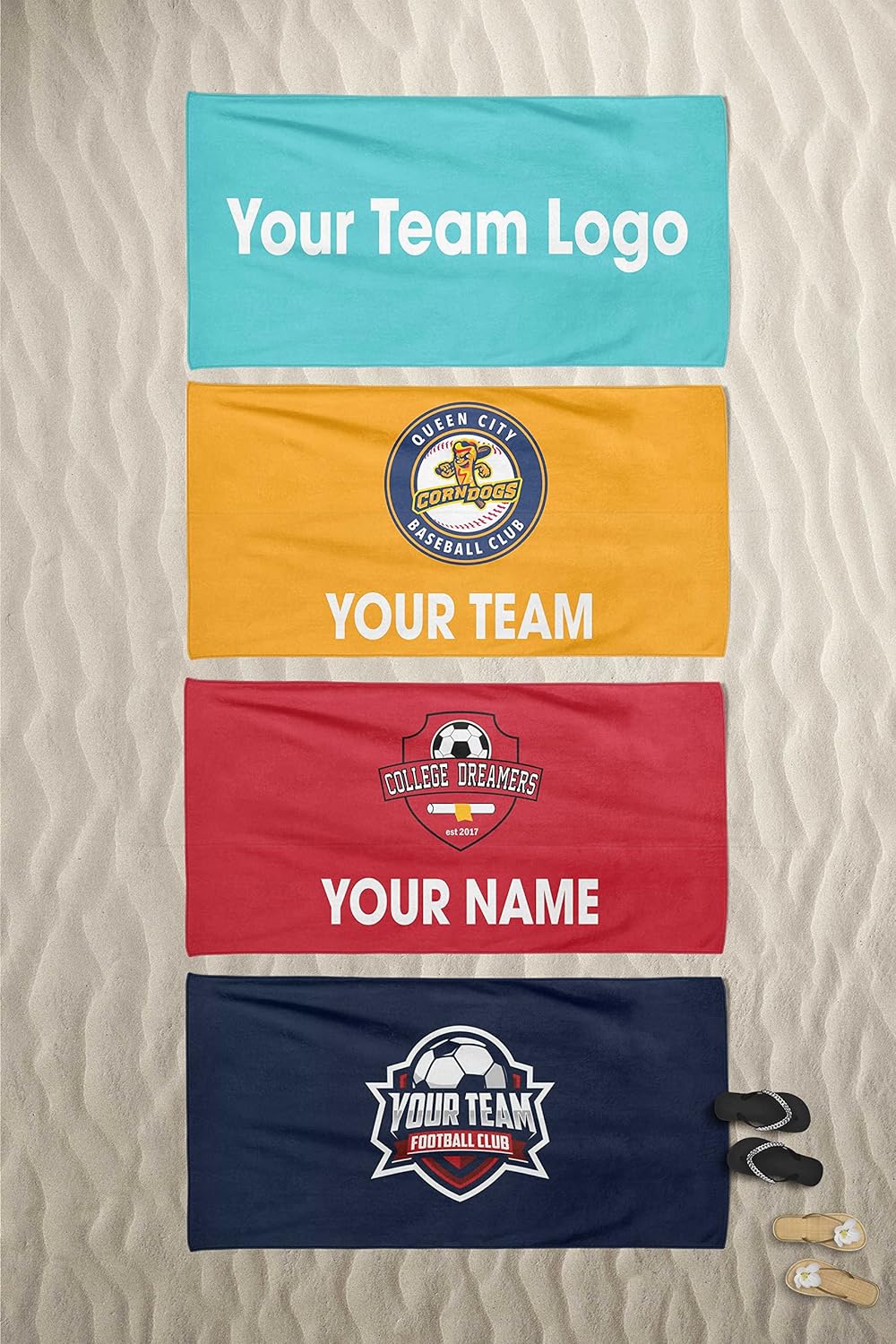 Personalized Custom Beach Towel - 60x30 Inch Microfiber Pool Swim Travel Large Soft Lightweight Customized Text Name Initial Gift for Women Kids (Microfiber, PT5328)