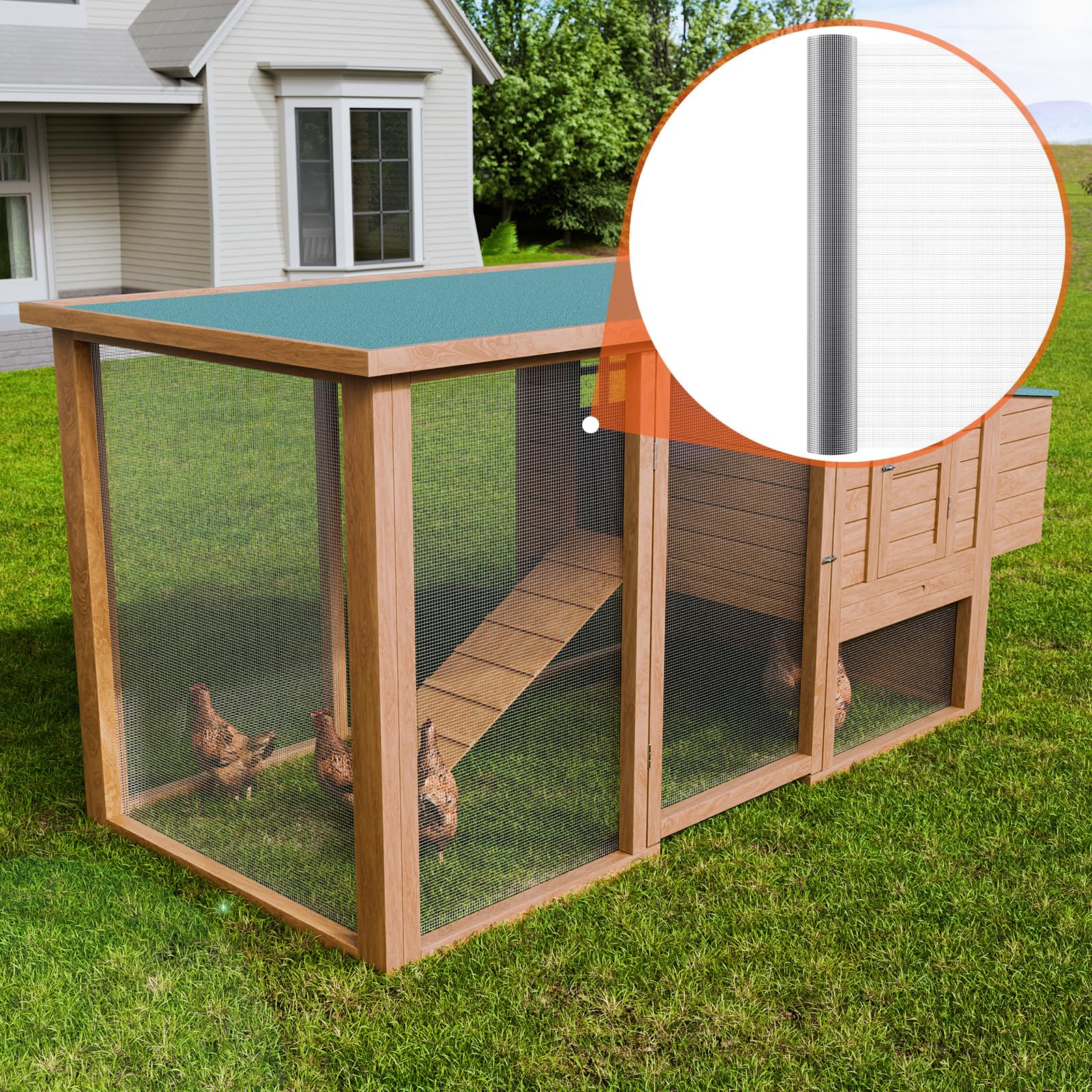VEVOR Grillage métallique soudé 1220mm x 15,24m rouleau treillis métallique galvanisé à chaud maillage 6,35 x 6,35 mm clôture en fil de poule calibre 23 pour cages à lapins, jardin, petits rongeurs