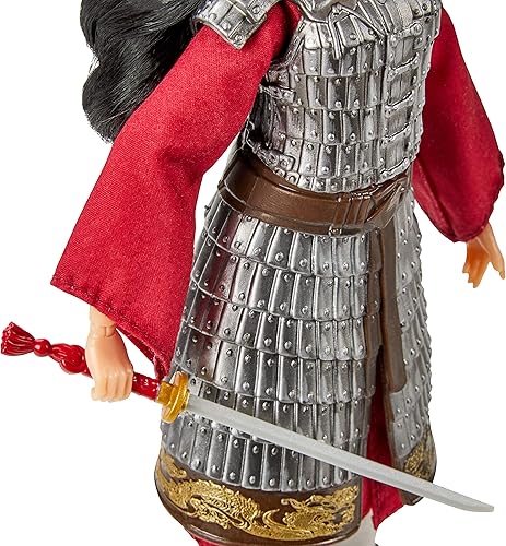 Miniatura 12 de Disney Princess Muñecas Mulan y Xianniang con casco, armadura y espada, inspiradas en la película de Mulan, juguete para niños y coleccionistas