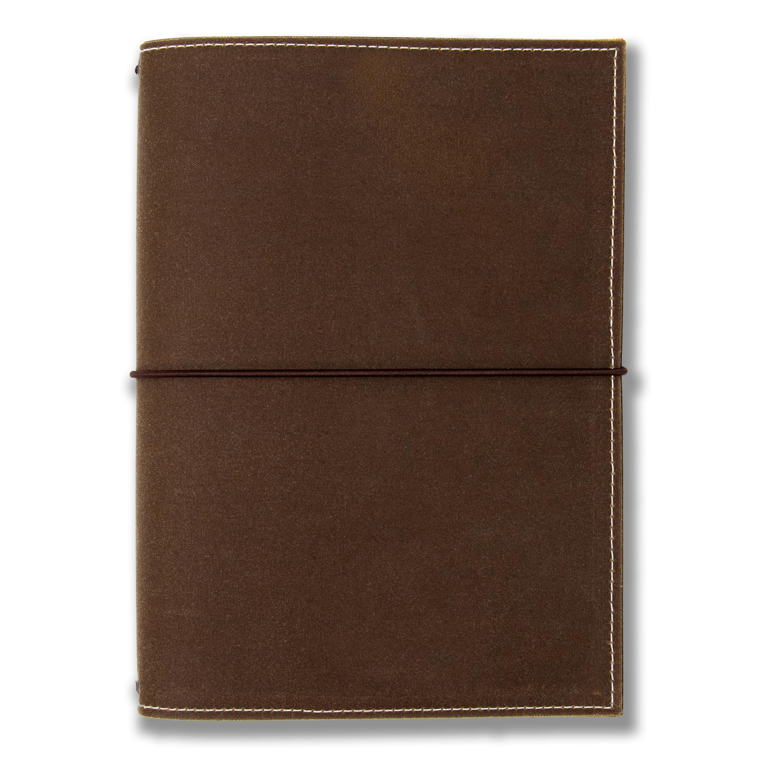 Travelers Notebook, braun, – verschiedene Größen, nachfüllbar – Handmade Journal aus waxed Canvas, Platz für 2 Hefte, optional mit Notizheften, dots oder blanko, undatiert