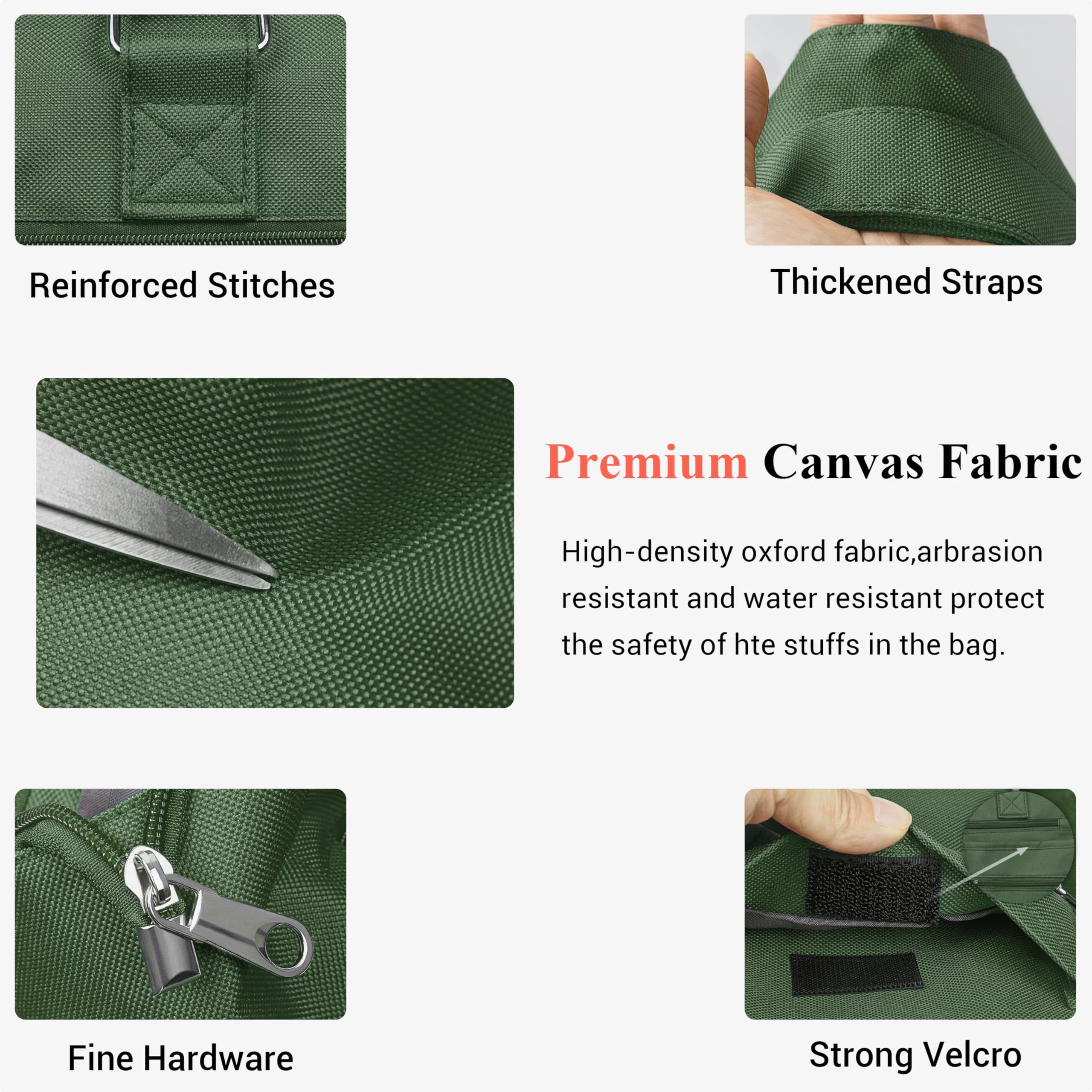 VOLGANIK ROCK Canvas Tote Bag Waterproof Nylon Multi Pocket Shoulder Bags Laptop Work Bag Teacher Purse Handbag for Women Men: Army Green