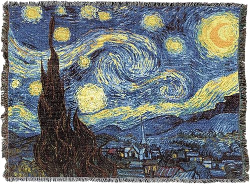 Pure Country Weavers Manta de noche estrellada XL de Vincent Van Gogh  Tapiz de regalo de bellas artes tejida de algodón  Fabricado en los Estados