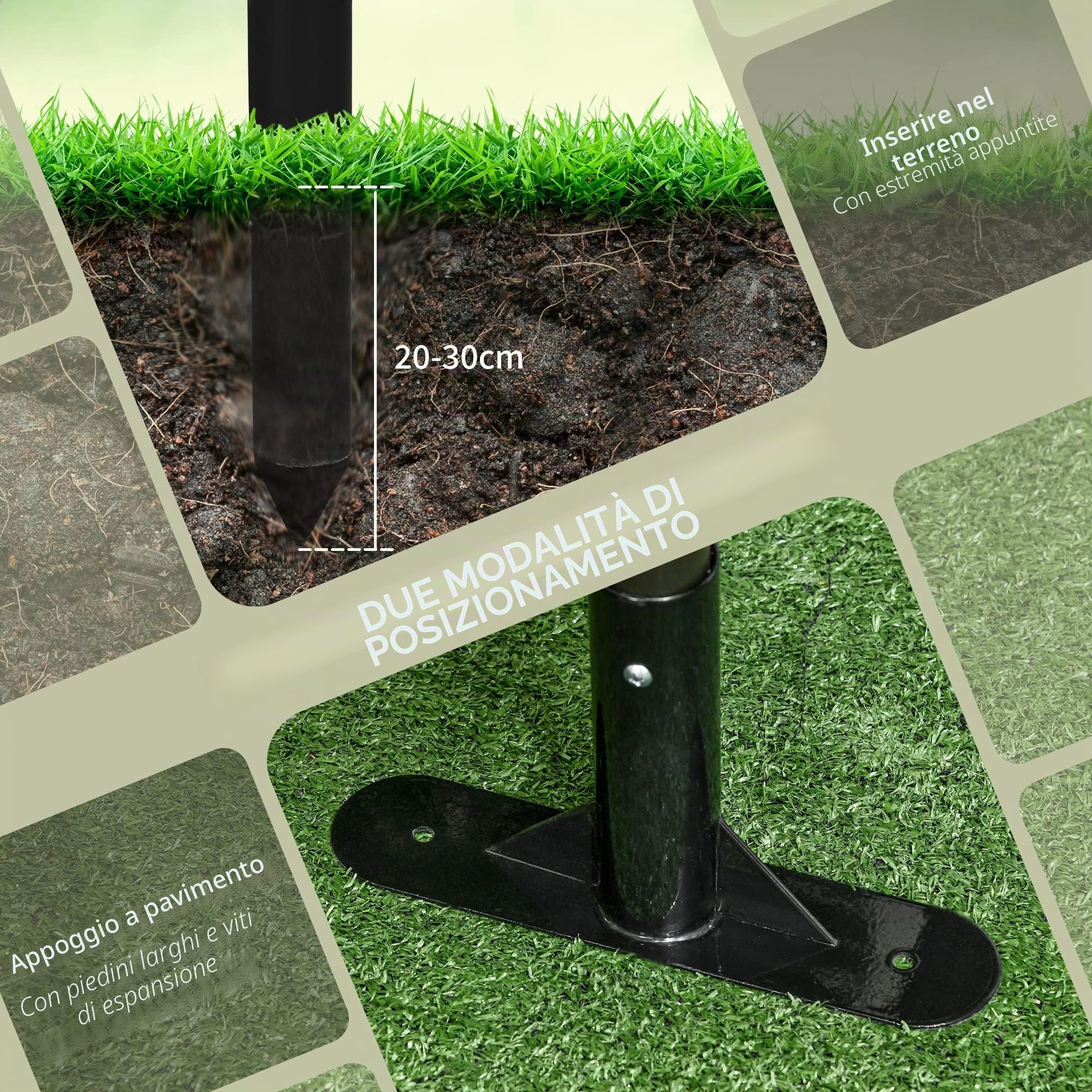 Outsunny Recinzione da Giardino Autoportante 93x22x150 cm Marrone | Modulabile, Divisorio da Esterno a Traliccio in Acciaio, Barriera per Animali, Decorativo per Esterno, Cortile Patio Aiuola