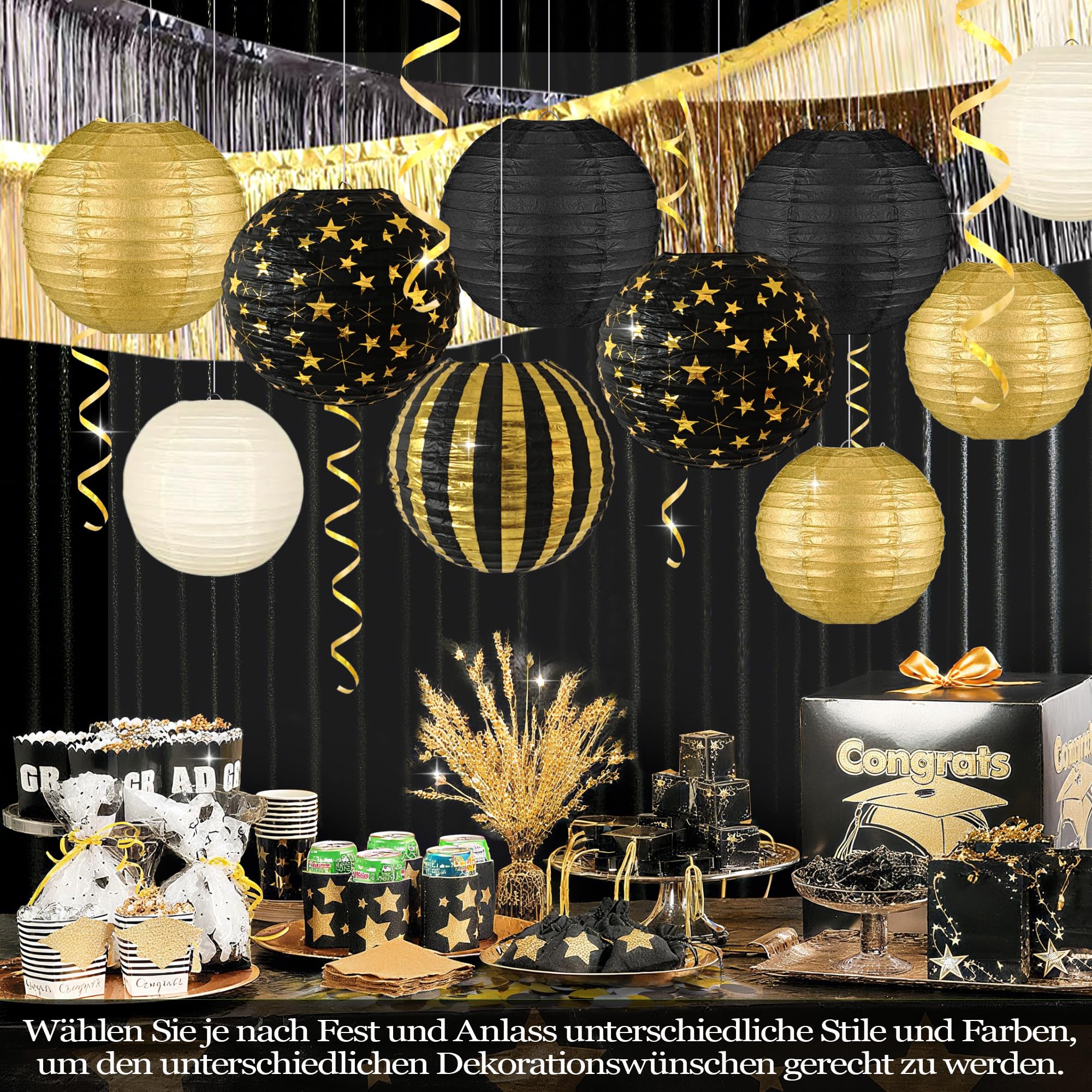 Papieren lantaarns, rond, 12 stuks, 20,3 cm, decoratie voor bruiloft, feest, verjaardag, Kerstmis, Halloween, Pasen, Diwali, Hogmanay, Chinees Nieuwjaar enz., verschillende kleuren