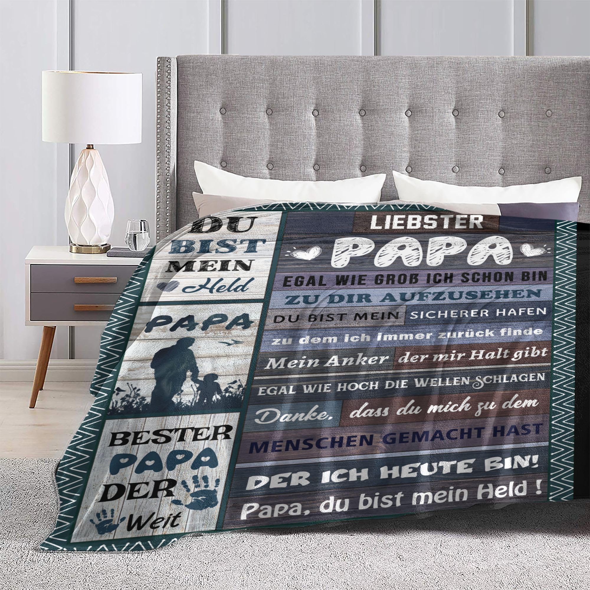 Decke „To My Dad“ – Weiche Flanelldecke, Verschiedene Größen, Perfektes Geschenk Für Vatertag & Geburtstag