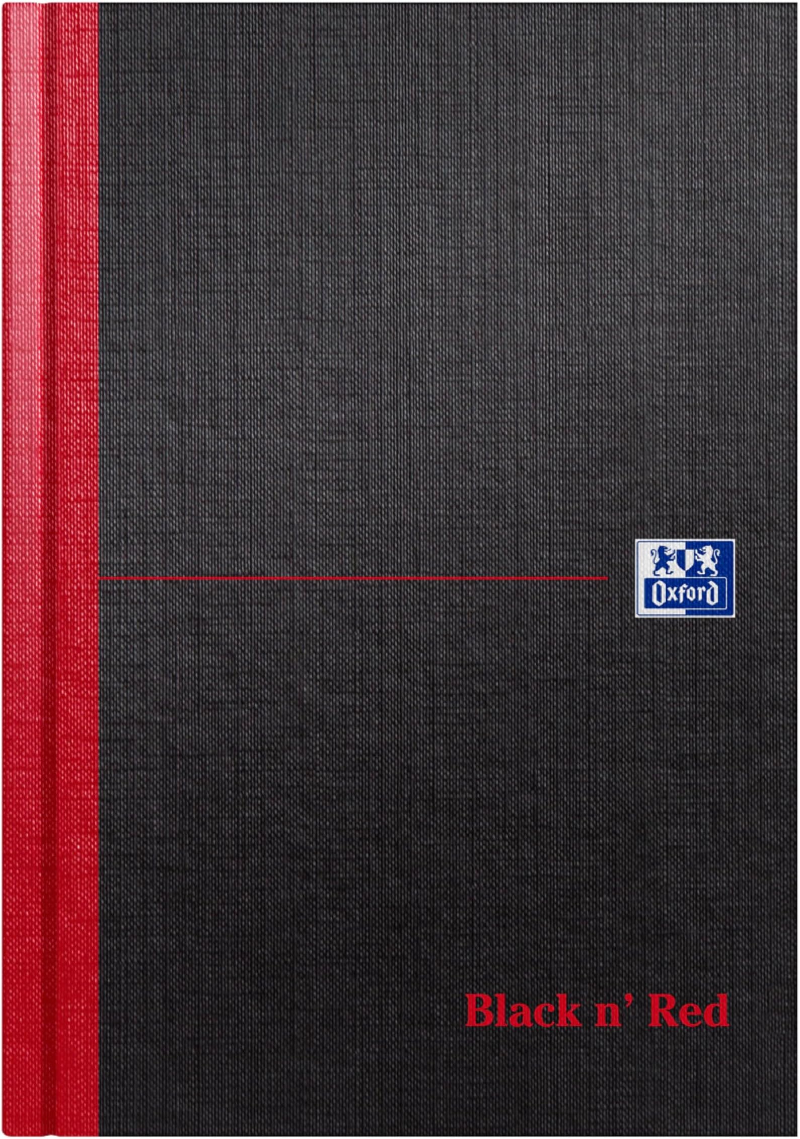 Oxford Black n' Red A5 Notebook, Hardback Casebound, Lined, 192 pages (Single)