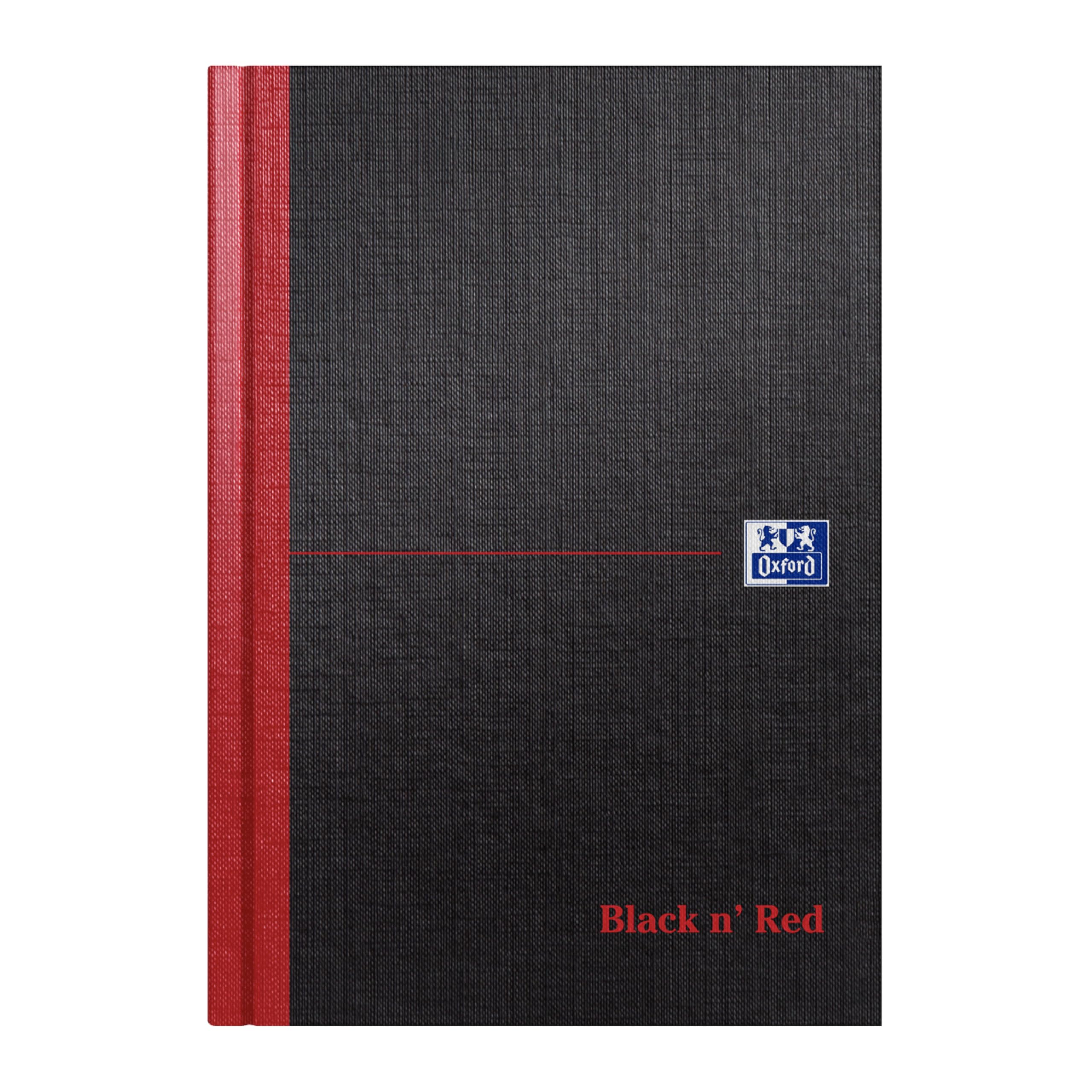 Oxford Black n' Red A5 Notebook, Hardback Casebound, Lined, 192 pages (Single)